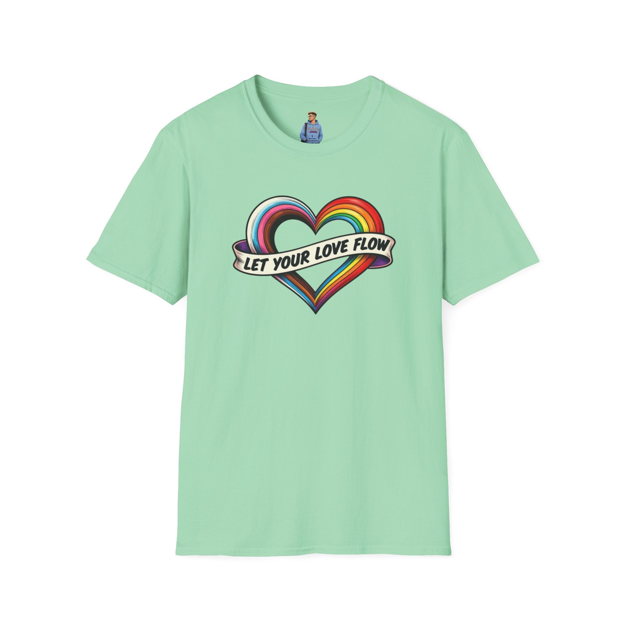 Let Your Love Flow Rainbow Heart T-Shirt