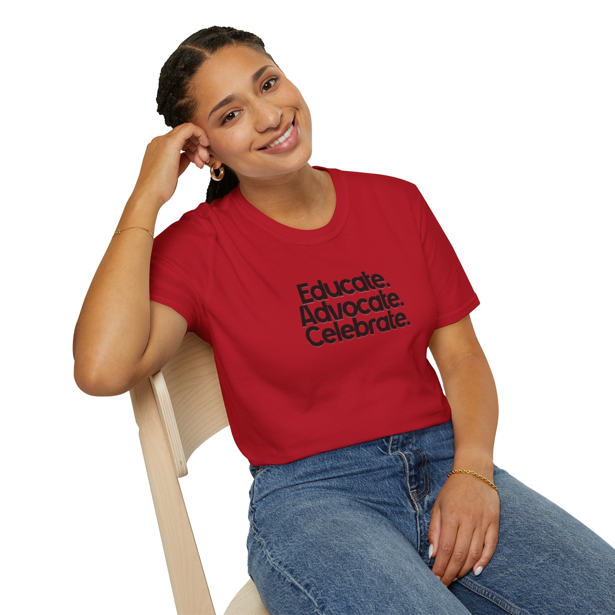 Teacher Advocate T-Shirt - Subtle Pride Educate Advocate Celebrate Design