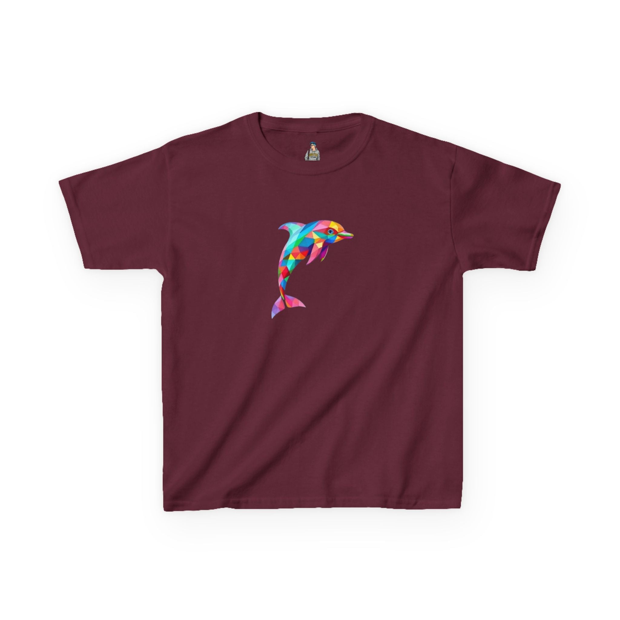 Colorful Fractal Dolphin Kids Heavy Cotton Tee - EqualiTees.Me