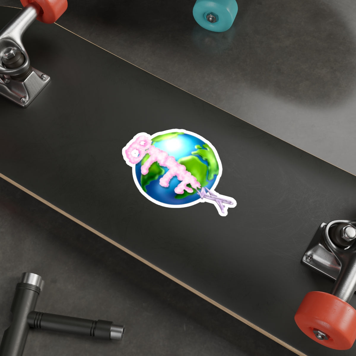 BTTF Airplane Globe Die-Cut Sticker