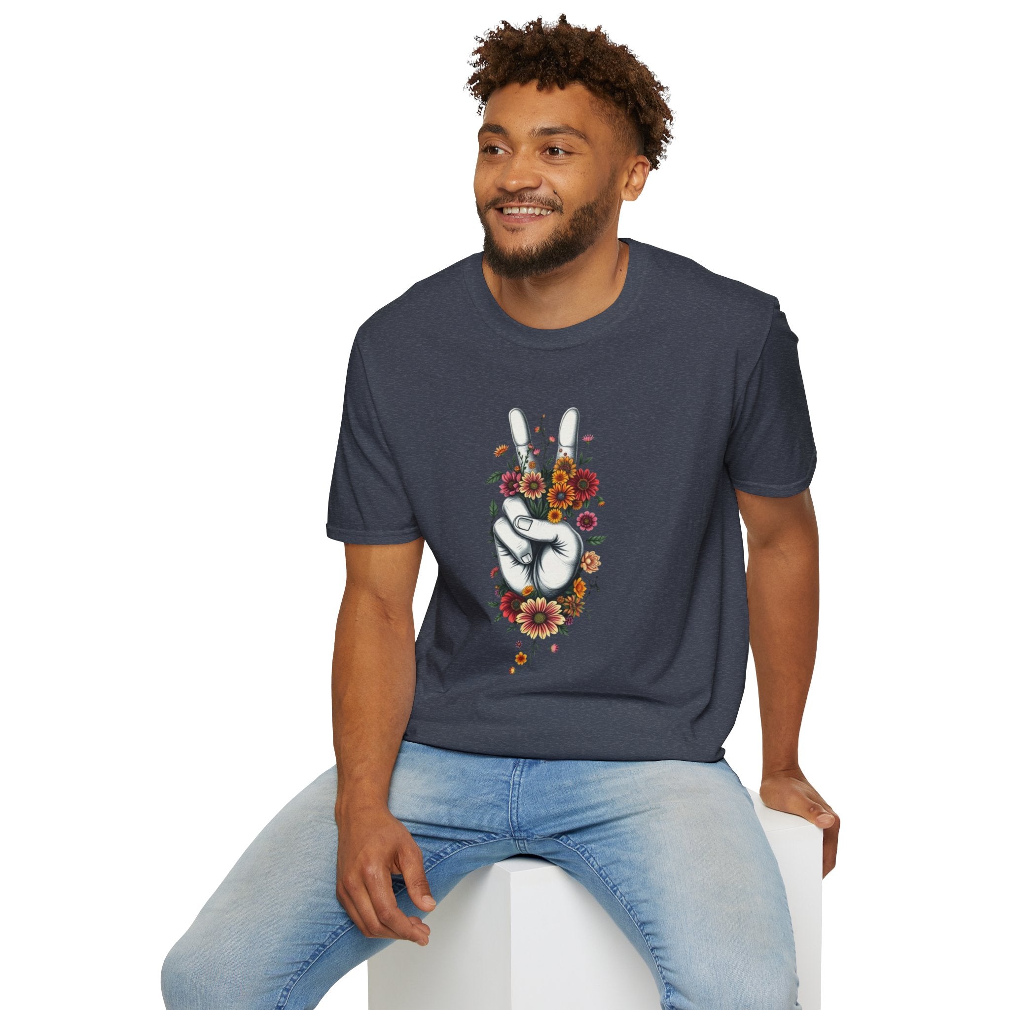 Camiseta unisex de estilo suave Grow Peace: inspiración boho, perfecta para festivales y uso diario