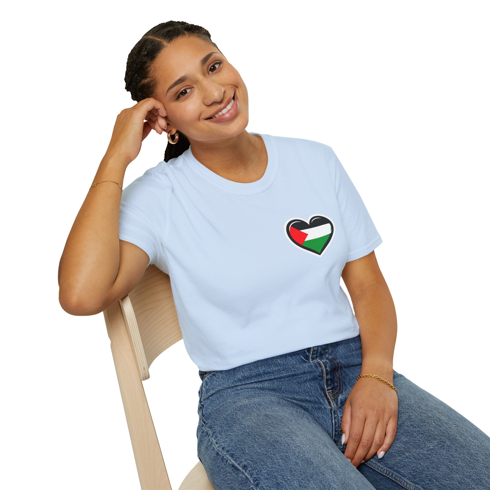 Camiseta unisex de estilo suave: "Apoya a Gaza y todos somos Palestina".