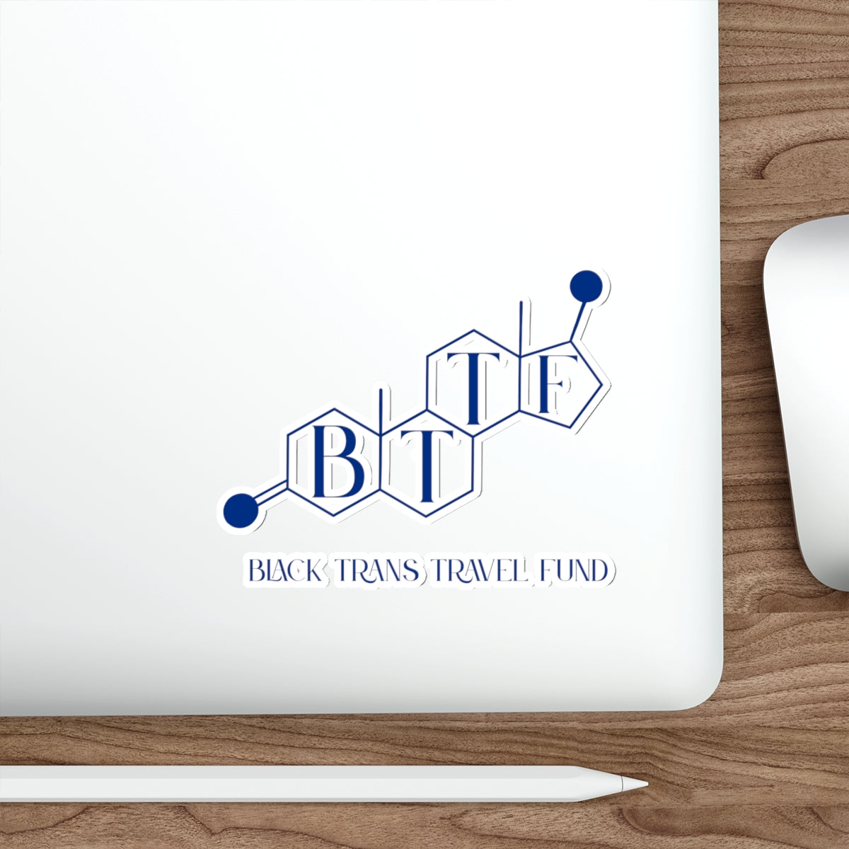 Black Trans Travel Fund Die-Cut Sticker — BTTF Logo Sticker for Activism & Pride