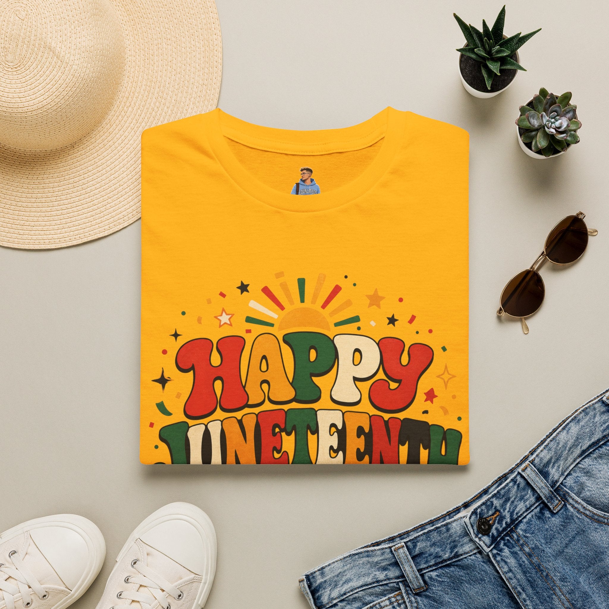 Juneteenth T-Shirt - "Happy Juneteenth" Retro Celebration Tee