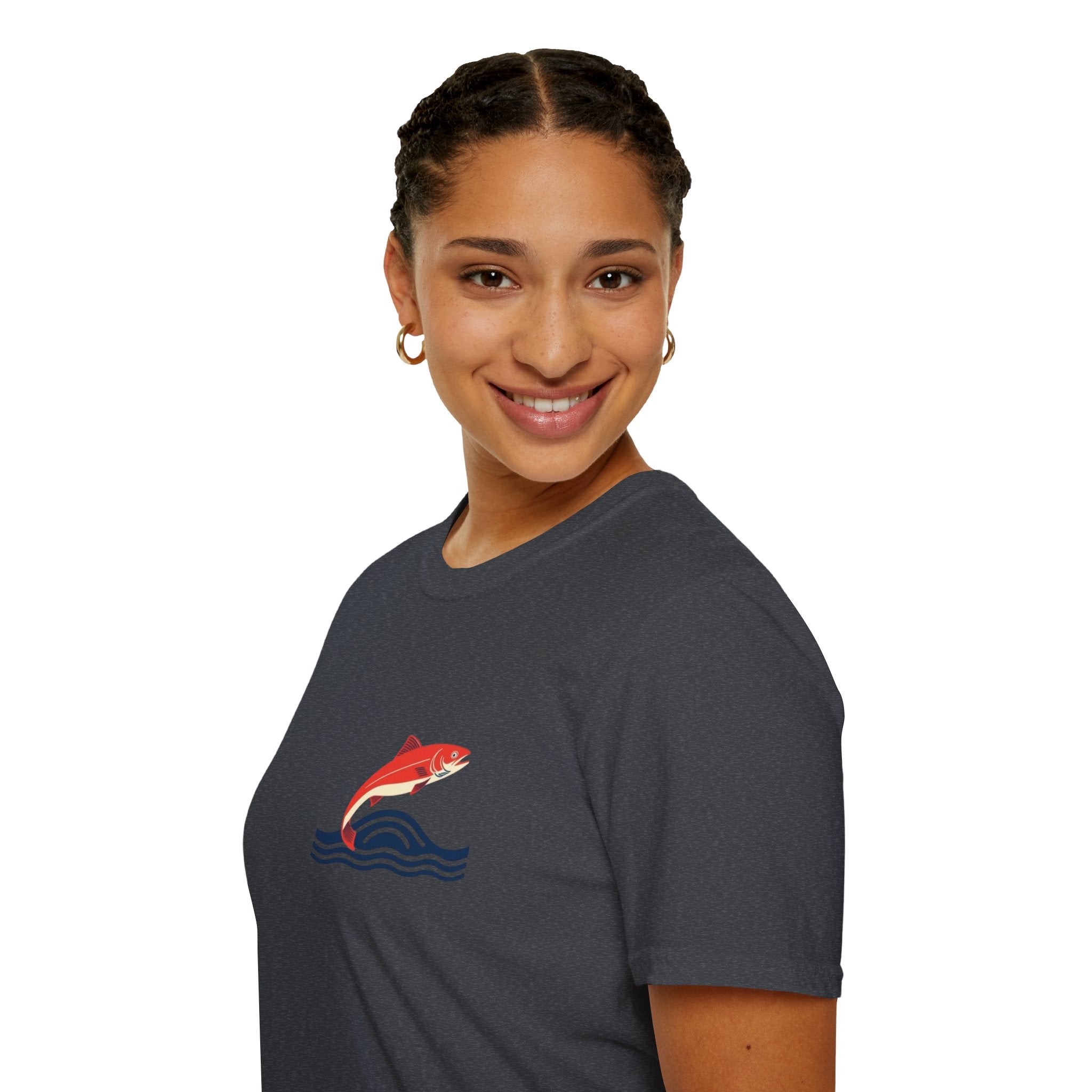 Jumping Salmon Native Pride Softstyle Unisex T-shirt