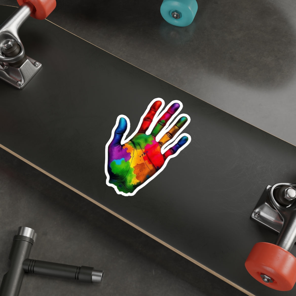 Die-Cut Stickers - Rainbow Handprint - EqualiTees.Me