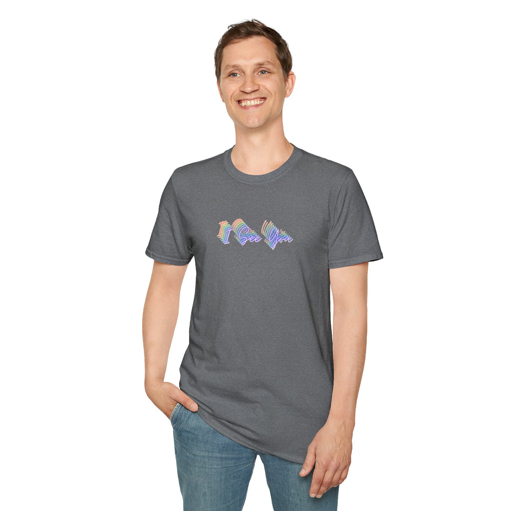 I See You Unisex Softstyle T-Shirt - Colorful Wave Design for LGBTQ+ Visibility