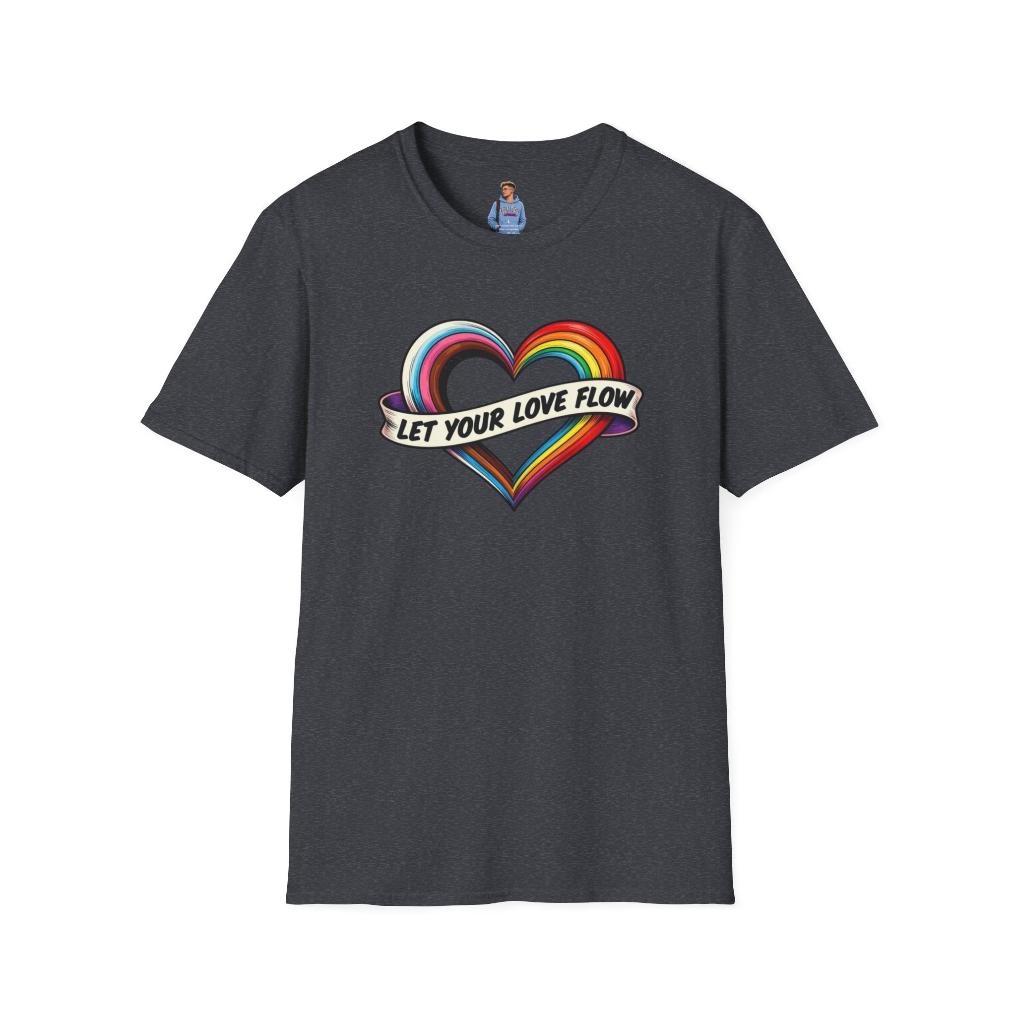 Let Your Love Flow Rainbow Heart T-Shirt