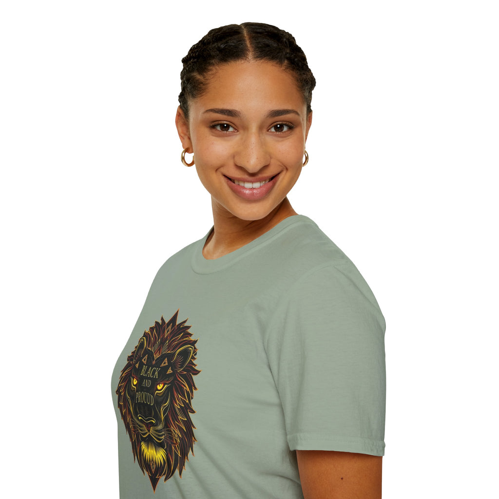 Black & Proud Lion Softstyle T-Shirt - Unisex Graphic Tee