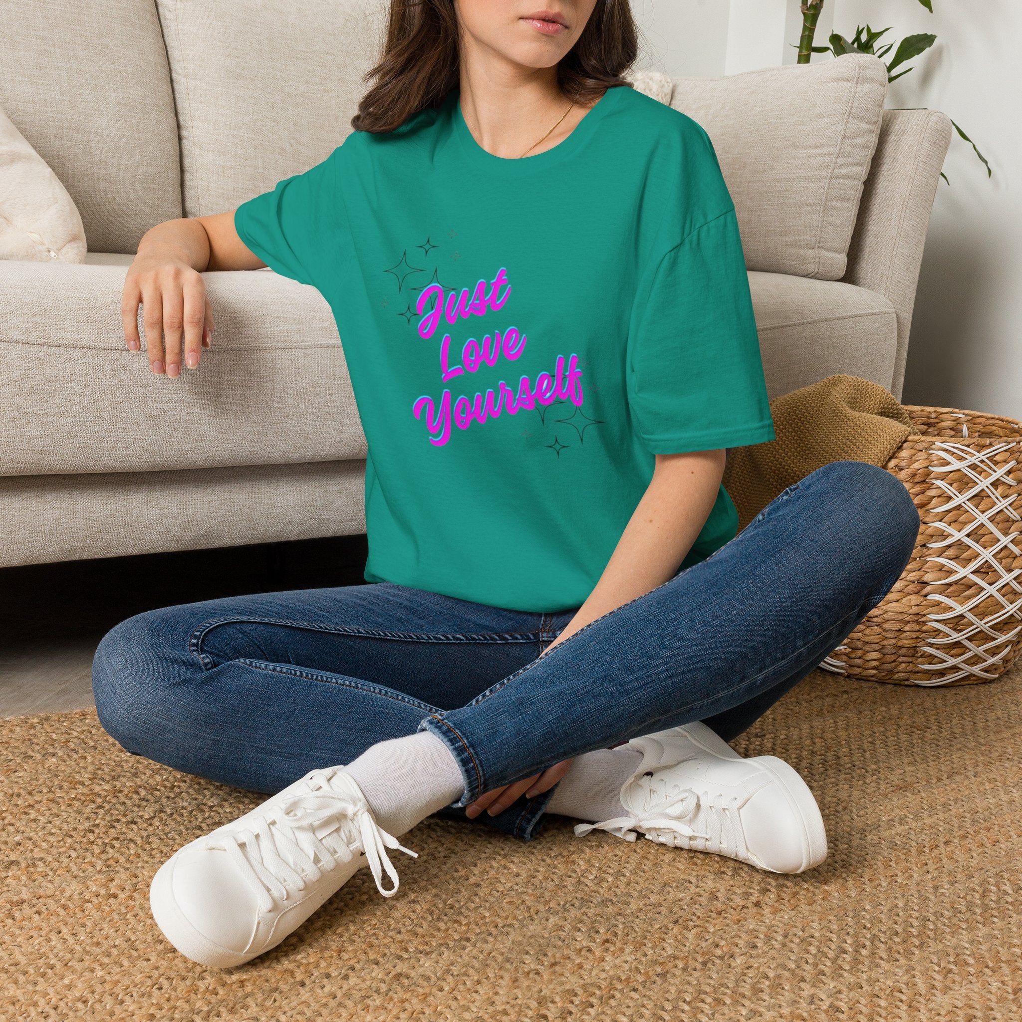 Camiseta unisex de estilo suave "Just Love Yourself": camiseta motivacional para el amor propio
