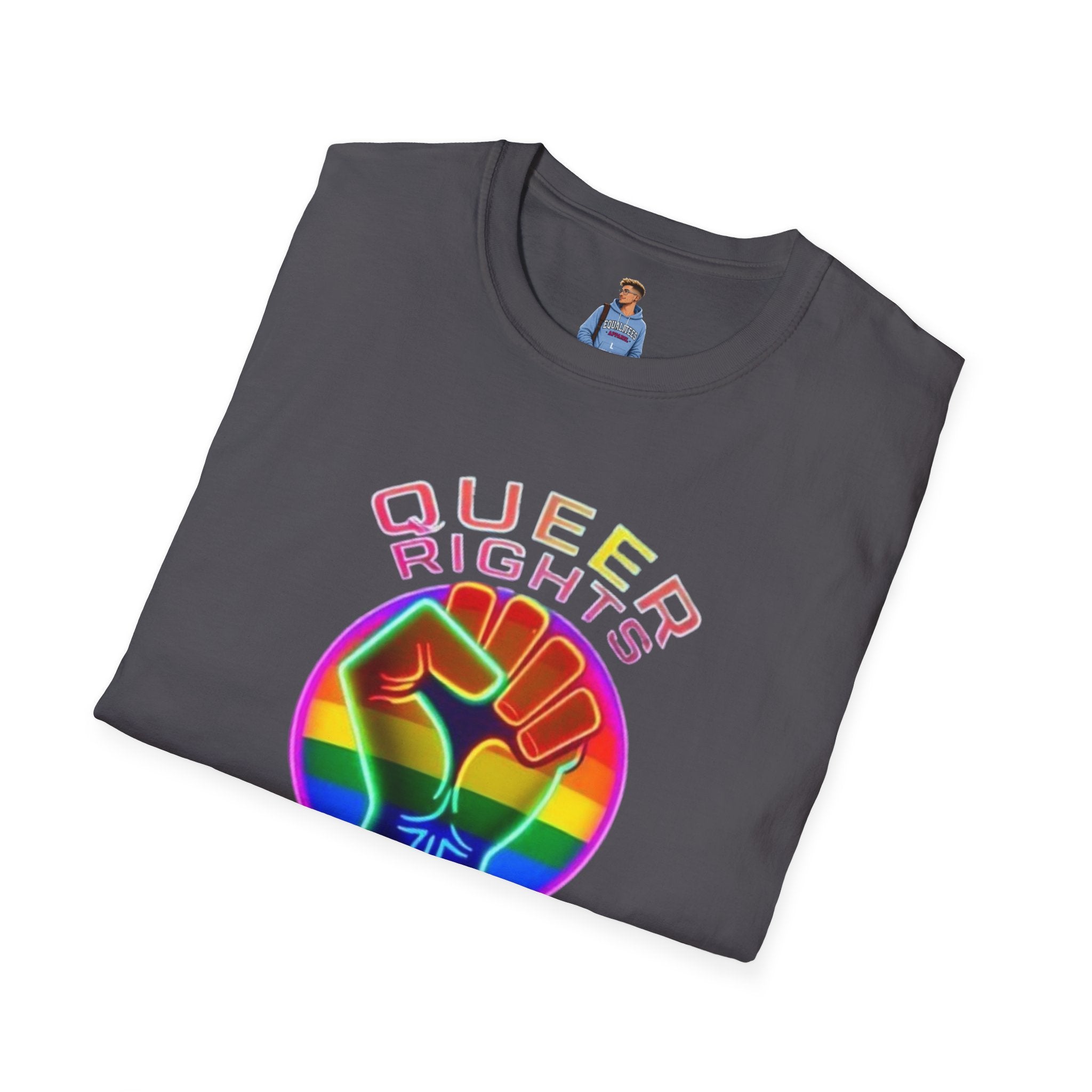 Unisex Softstyle T-Shirt - Queer Rights Are Human Rights Statement Tee