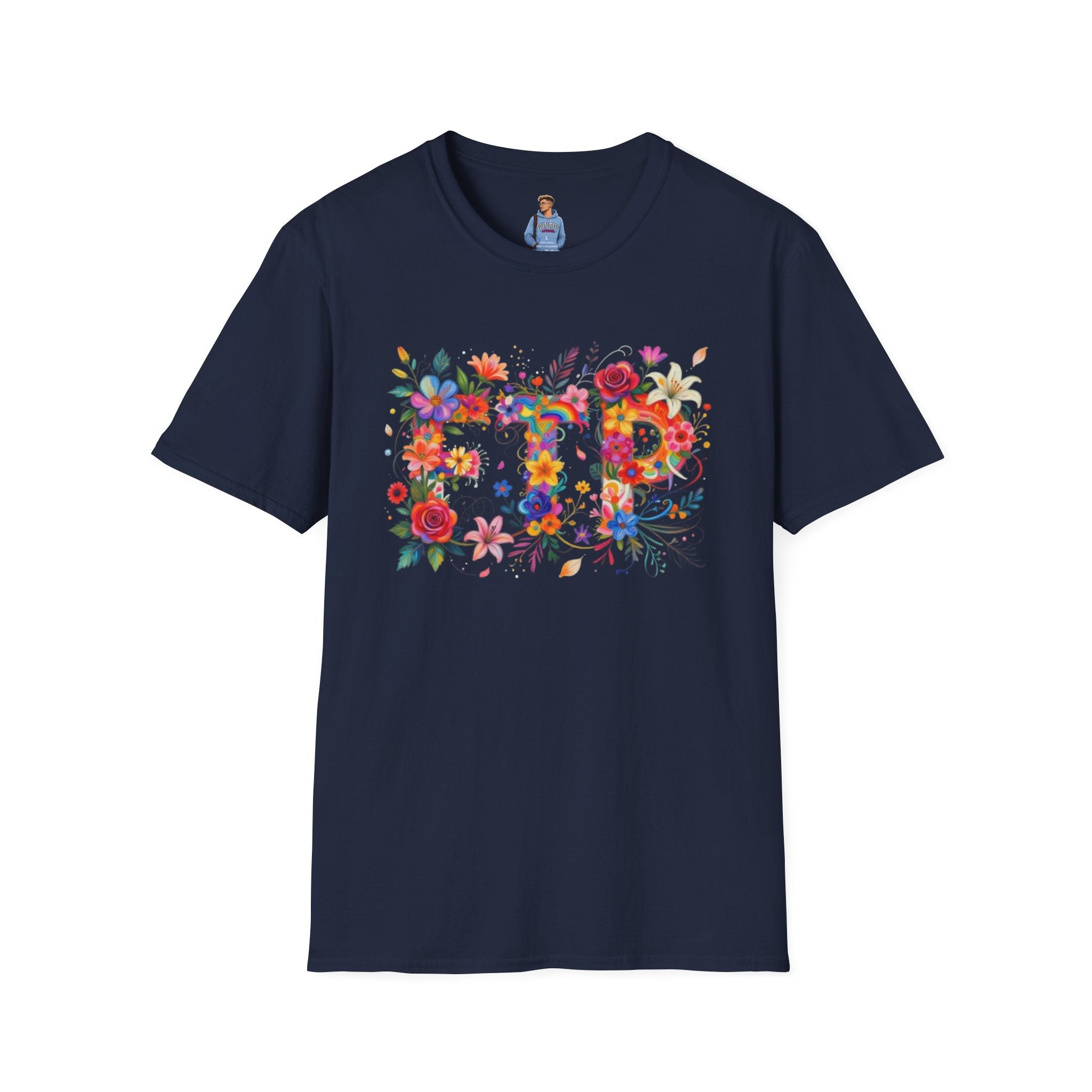 Floral 'FTP' Graphic T-Shirt