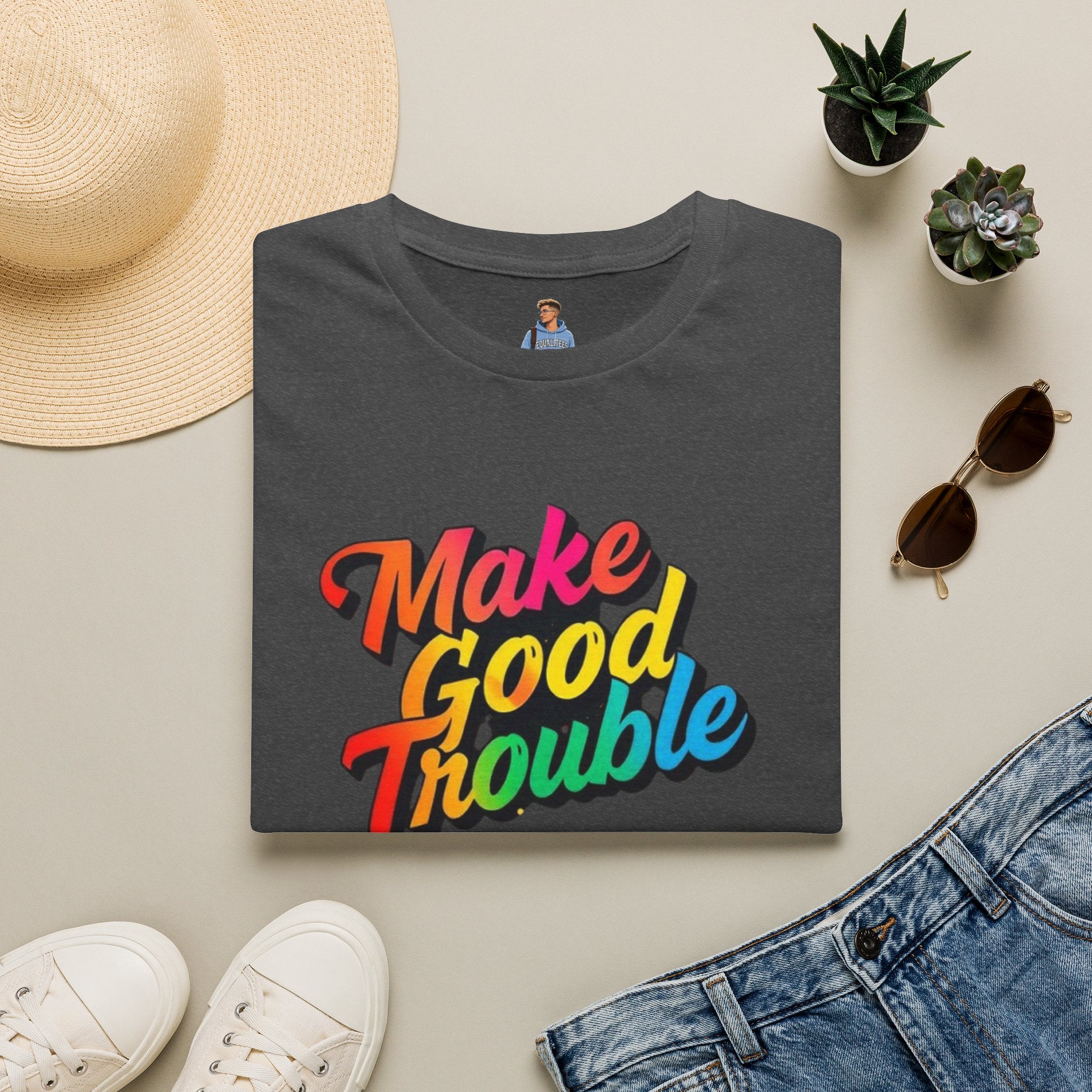 Make Good Trouble' Rainbow T-Shirt