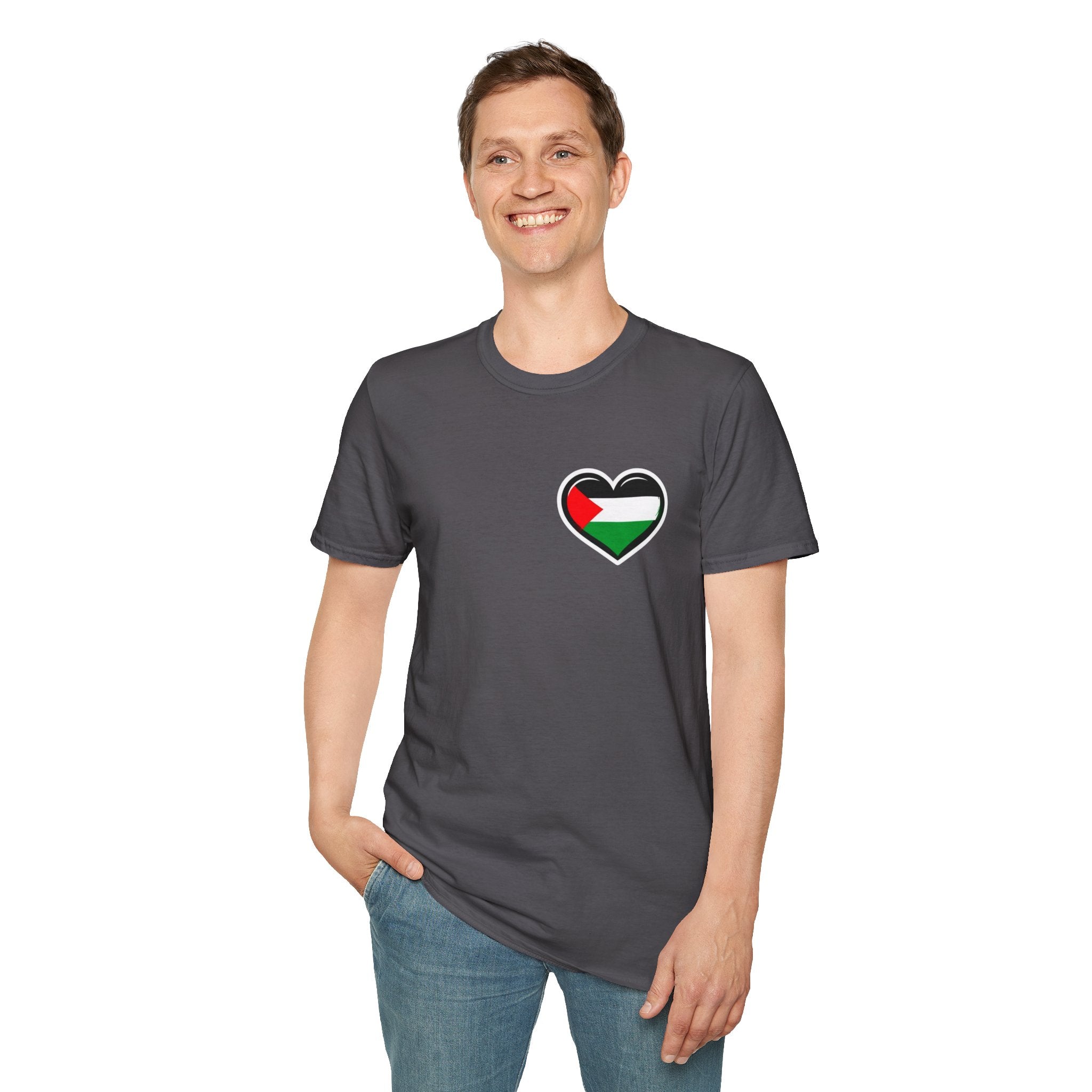 Camiseta unisex de estilo suave: "Apoya a Gaza y todos somos Palestina".