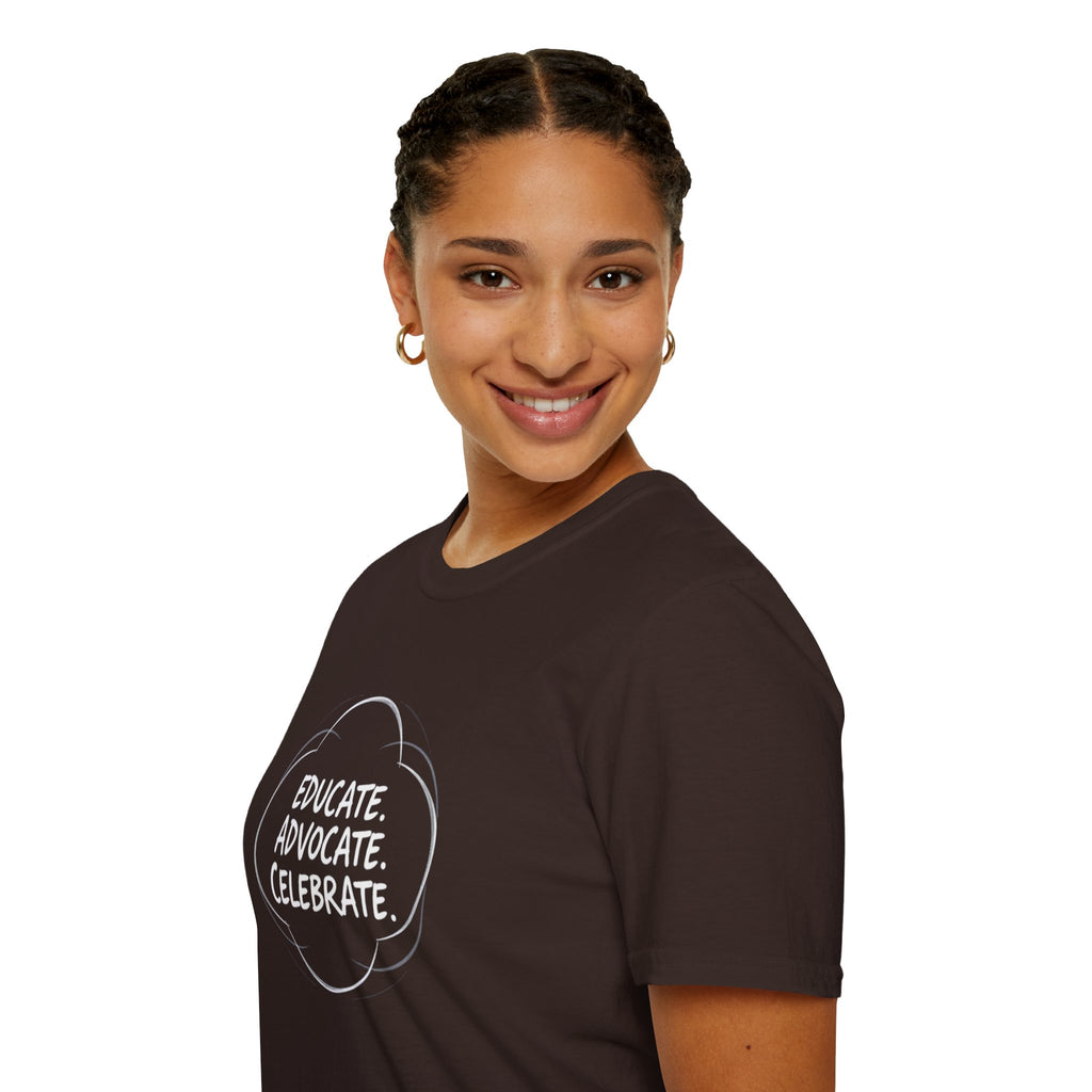 Subtle Pride Educate Advocate Celebrate Minimalist T-Shirt for Every Occasion