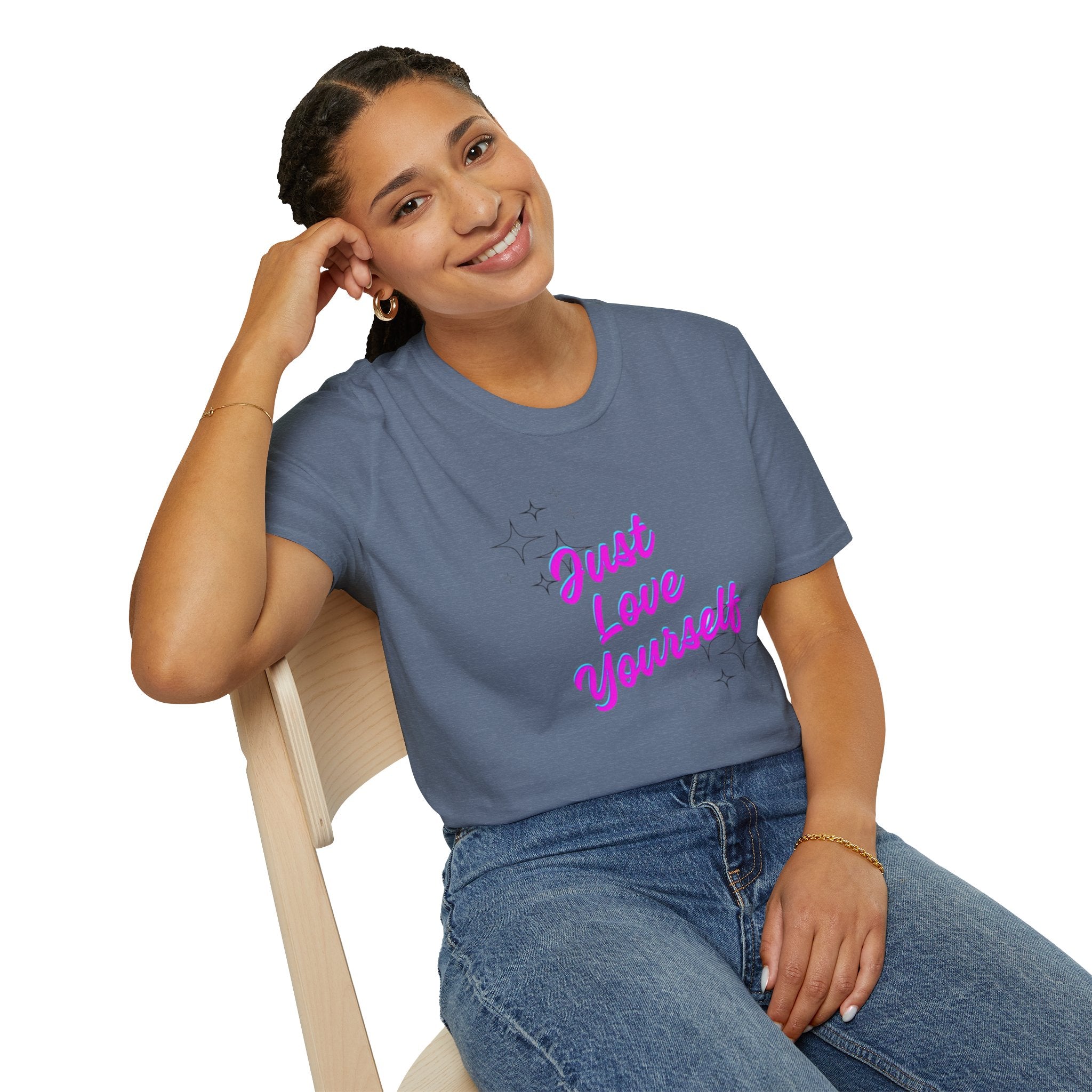 Camiseta unisex de estilo suave "Just Love Yourself": camiseta motivacional para el amor propio