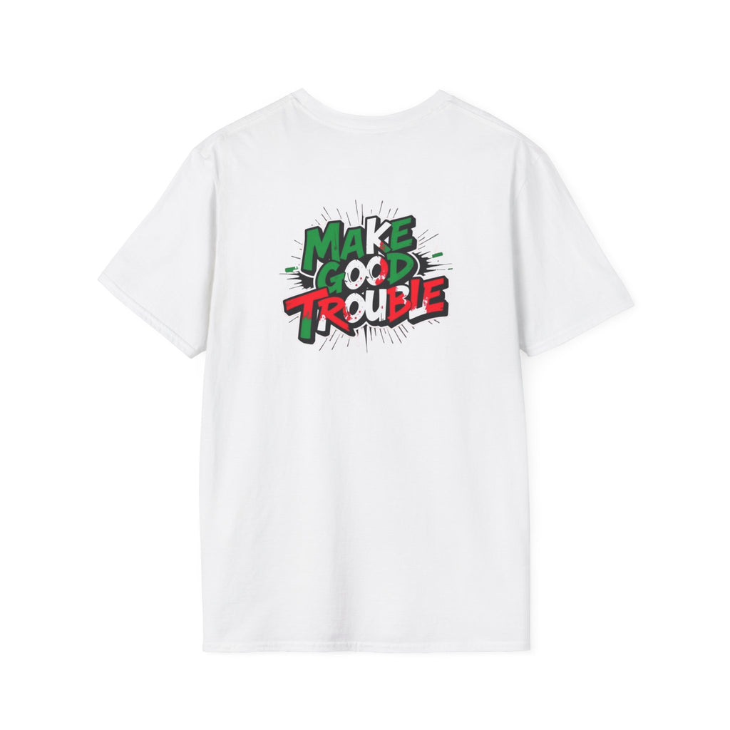 Camiseta unisex de estilo suave Make Good Trouble | Divertida camiseta gráfica para activistas y creadores de tendencias