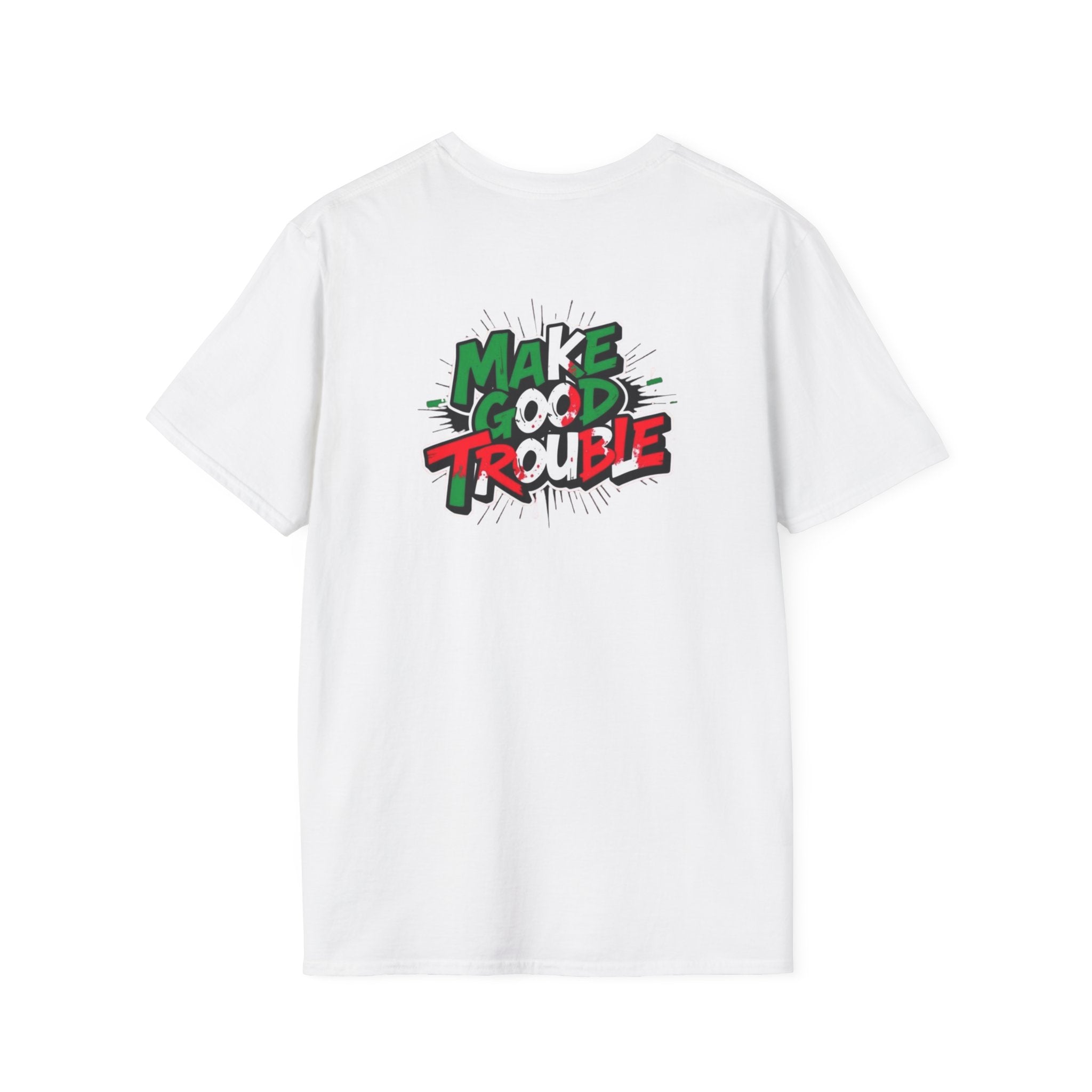 Camiseta unisex de estilo suave Make Good Trouble | Divertida camiseta gráfica para activistas y creadores de tendencias