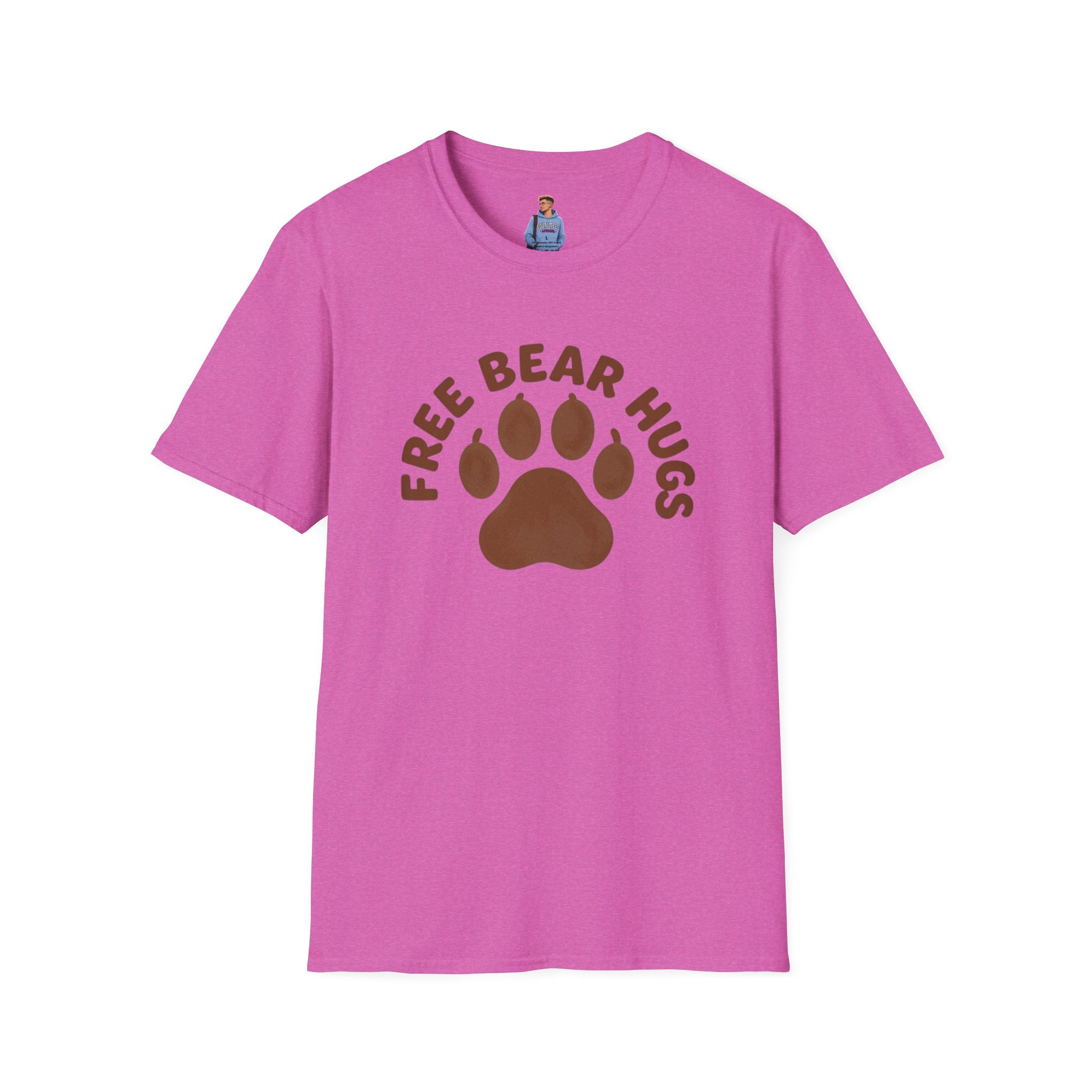 Free Bear Hugs T-Shirt — Cute Paw Print Wildlife Tee