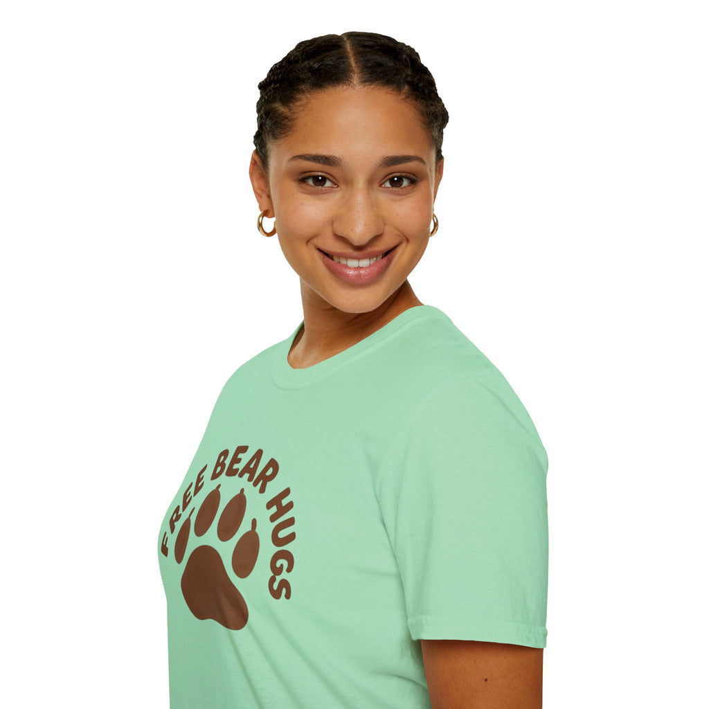 Free Bear Hugs T-Shirt — Cute Paw Print Wildlife Tee