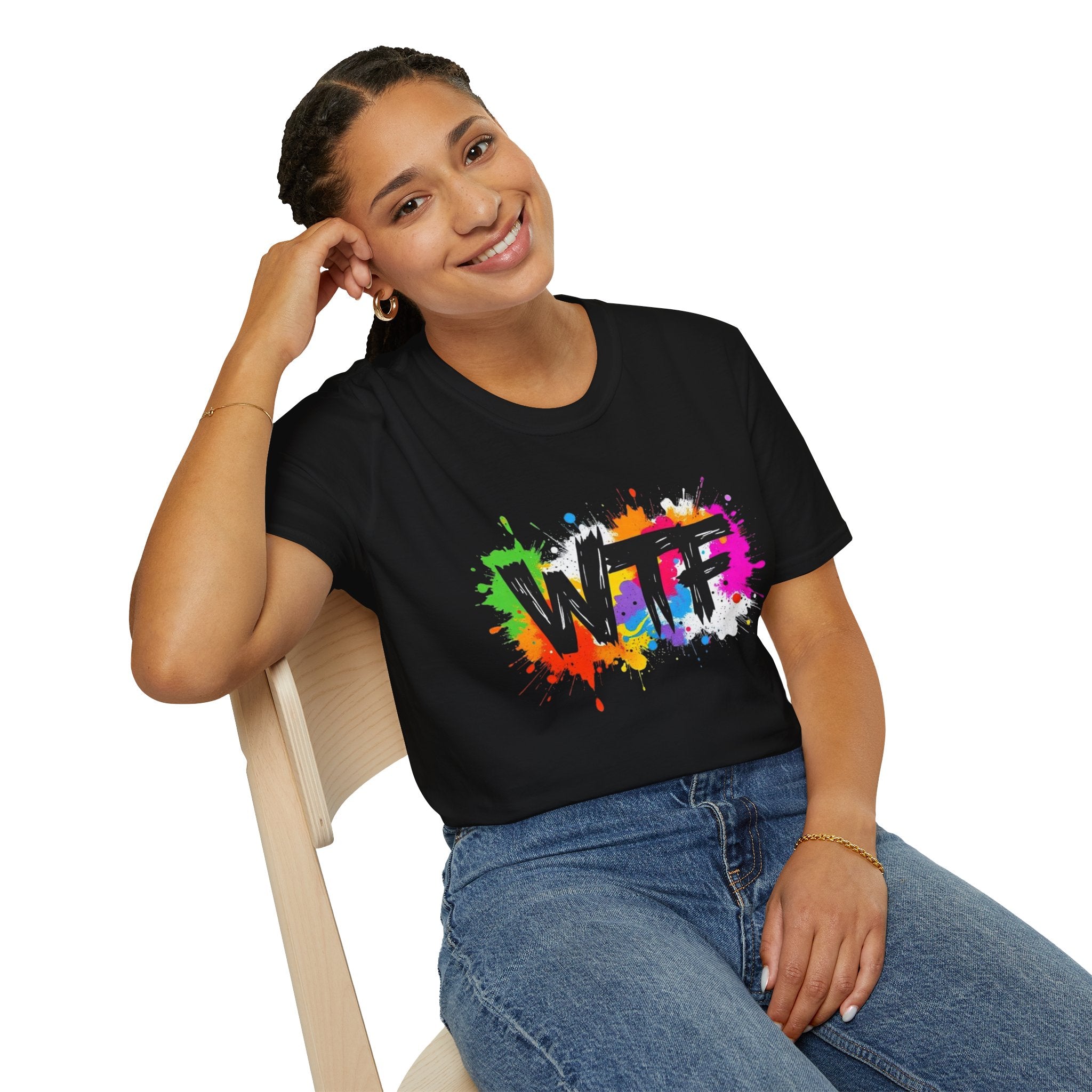 Bold Rainbow WTF Color Splash T-Shirt