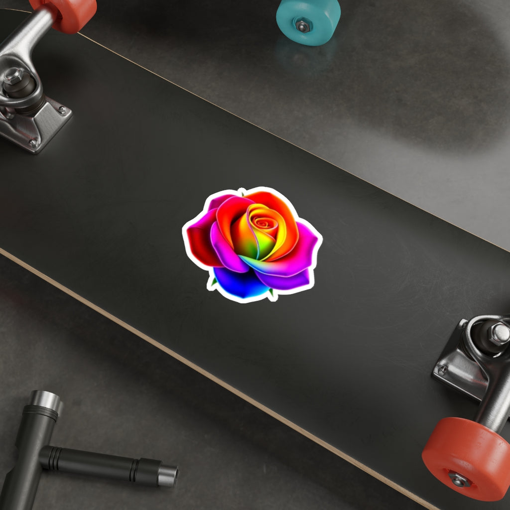 Rainbow Color Rose Die-Cut Sticker - EqualiTees.Me