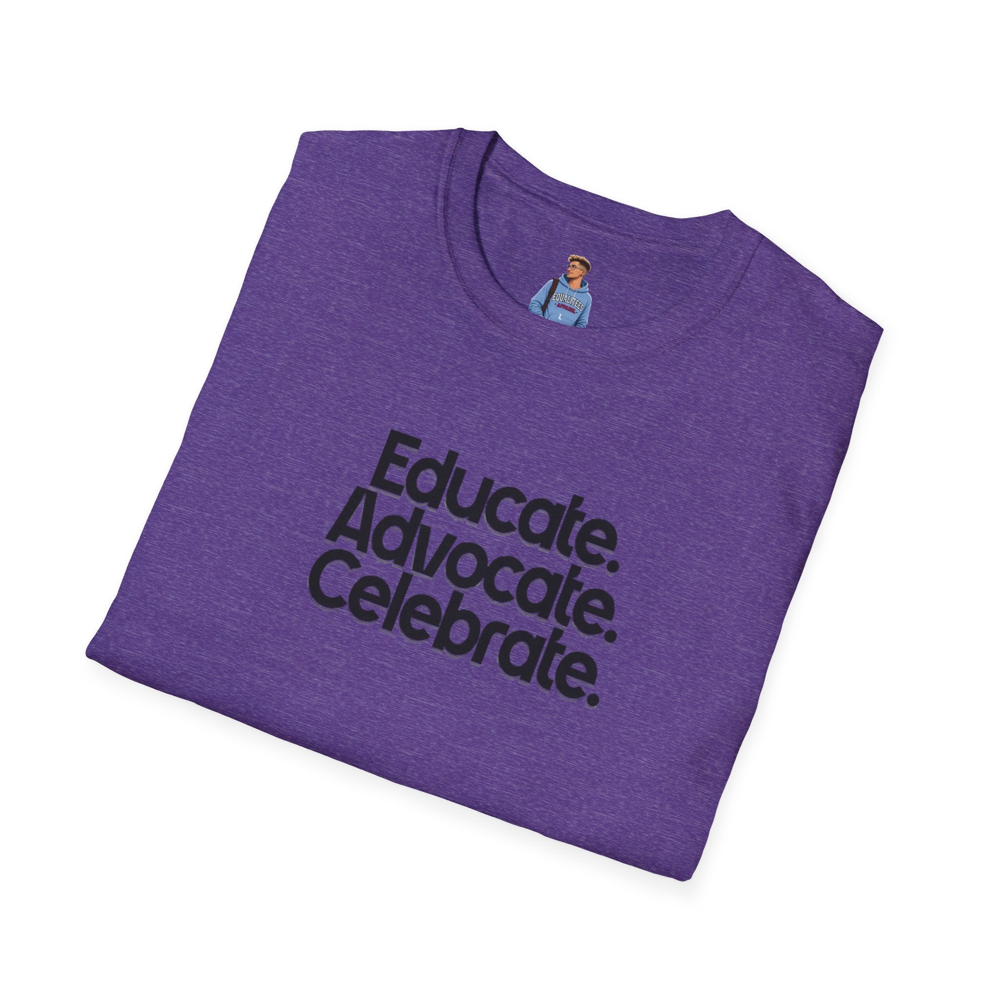 Teacher Advocate T-Shirt - Subtle Pride Educate Advocate Celebrate Design