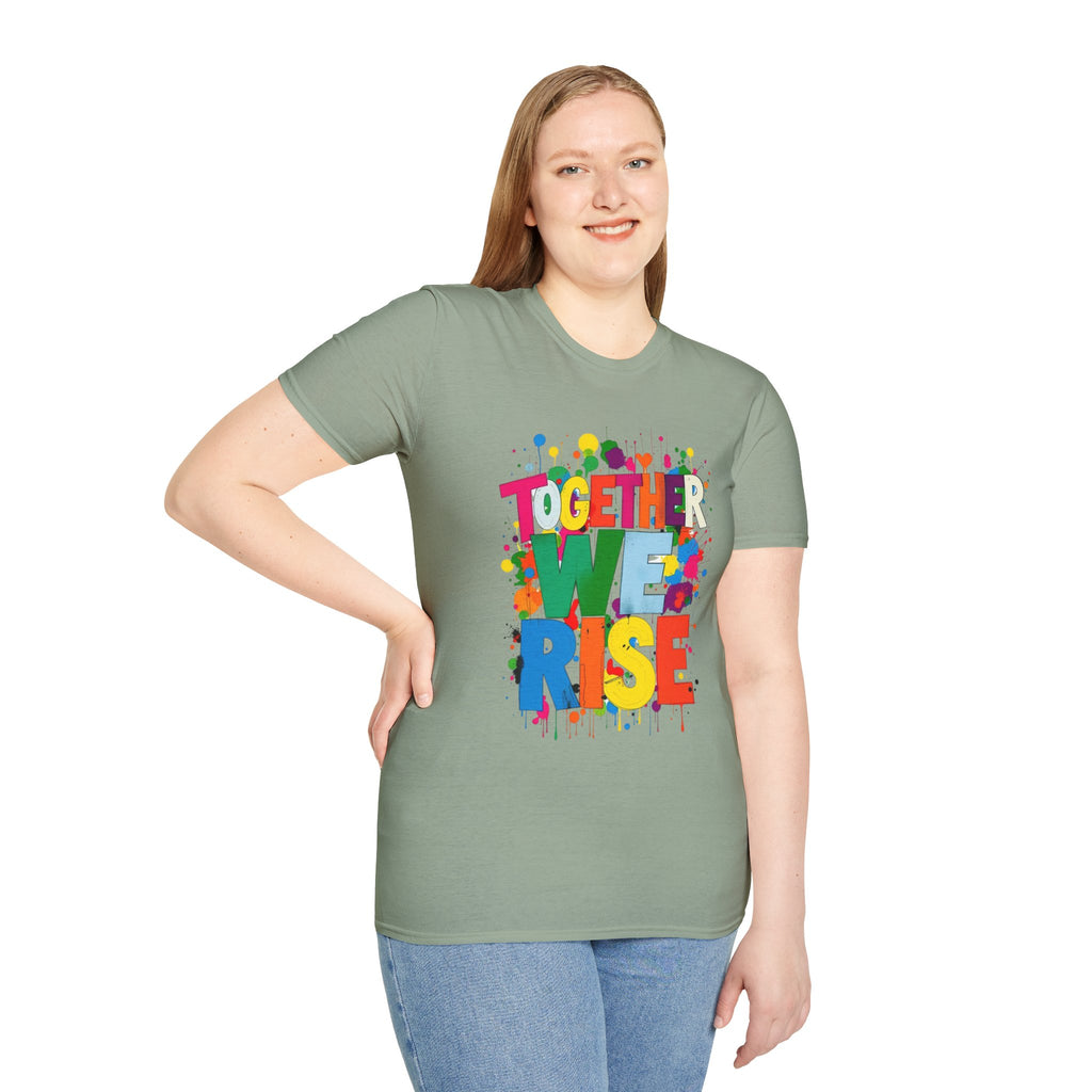 Juntos nos levantamos Camiseta unisex de estilo suave