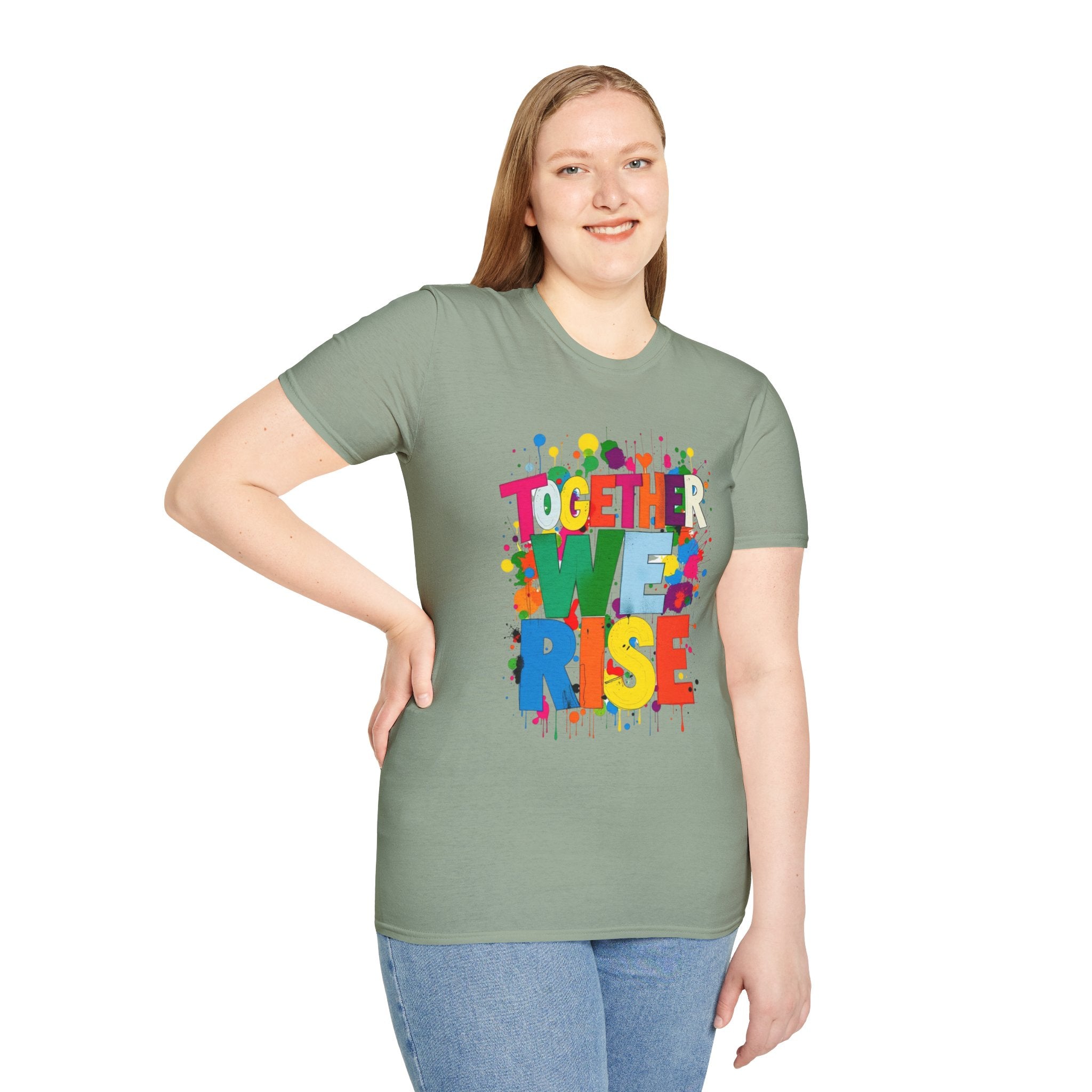 Juntos nos levantamos Camiseta unisex de estilo suave