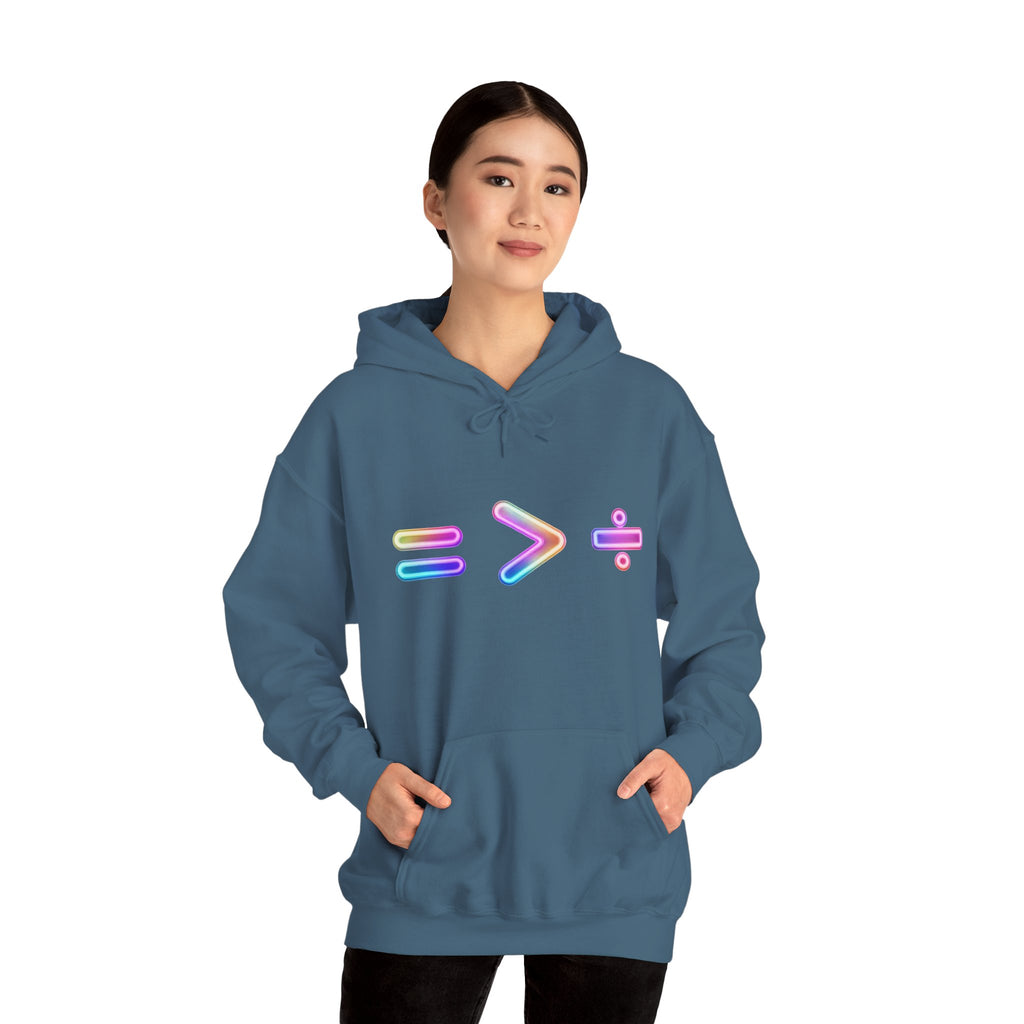 Equality is Greater than Division Neon Style Pullover Hoodie