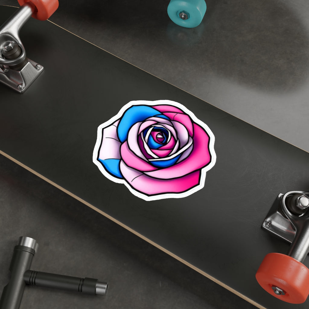 Die-Cut Stickers - Rose - Trans Colors Outlined - EqualiTees.Me