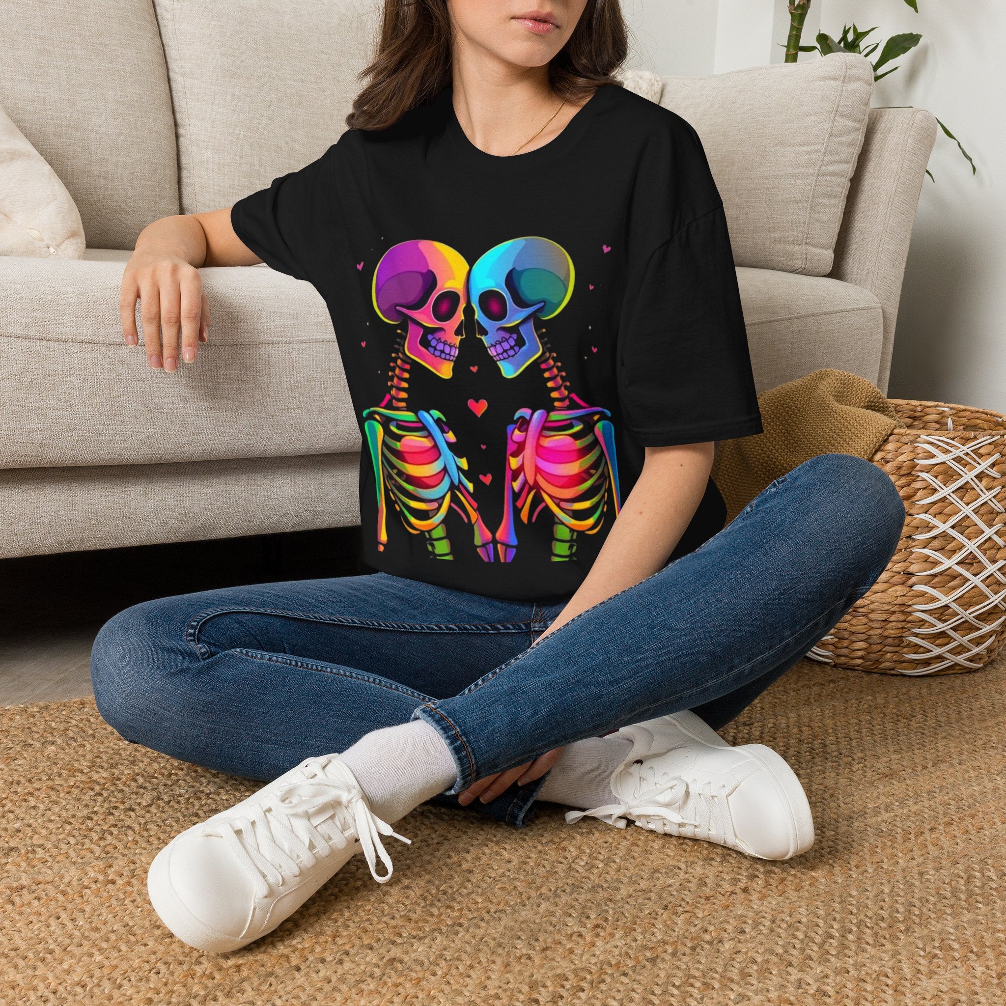 Rainbow Skeleton Love is Deeper Than Skin T-Shirt | Unisex Casual Tee