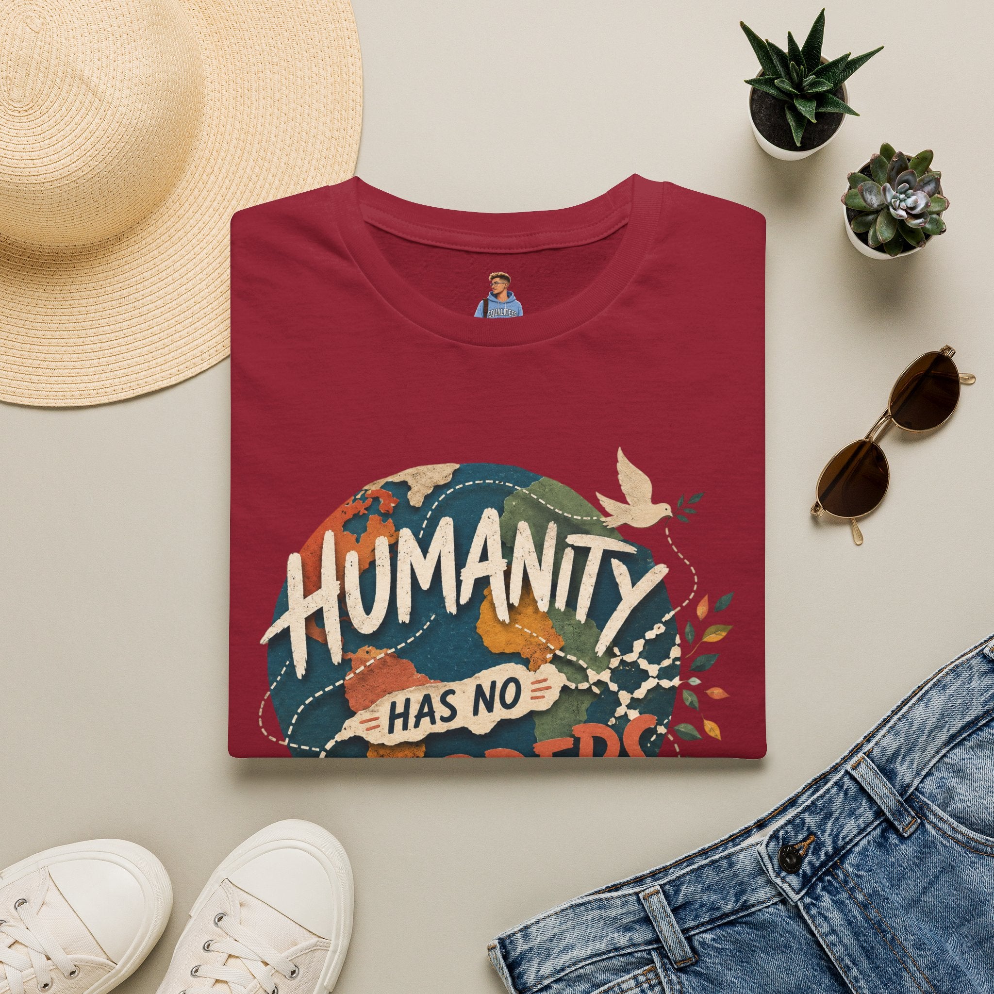 Humanity Has No Borders T-Shirt — Earth & Peace Graphic Tee