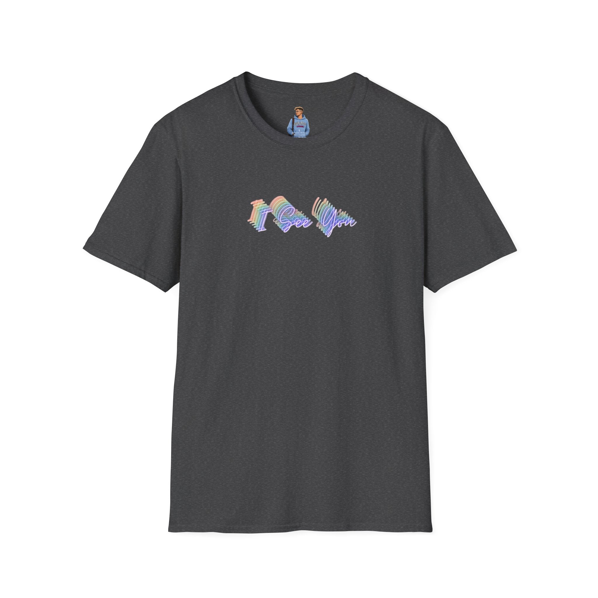 Camiseta unisex "Te veo" de estilo suave: diseño de ondas coloridas para la visibilidad LGBTQ+