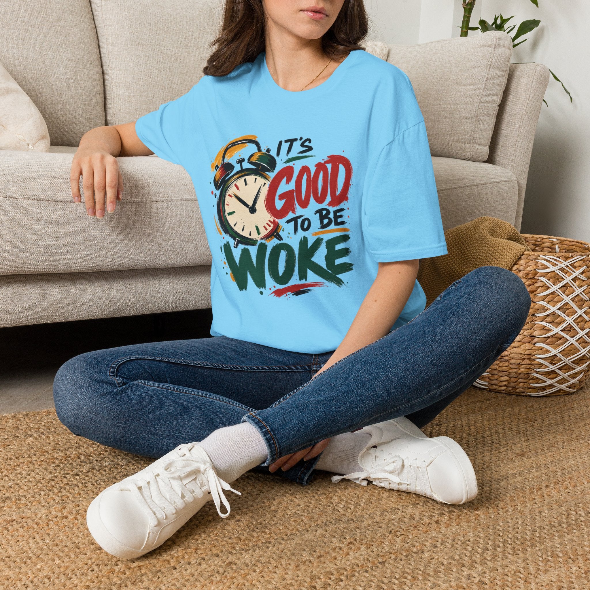T-Shirt — "It's Good To Be Woke" Graphic Tee (Alarm Clock Design)
