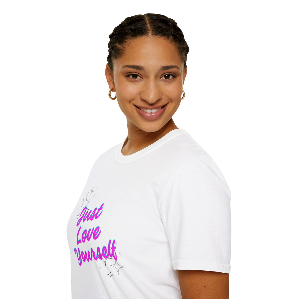Camiseta unisex de estilo suave "Just Love Yourself": camiseta motivacional para el amor propio
