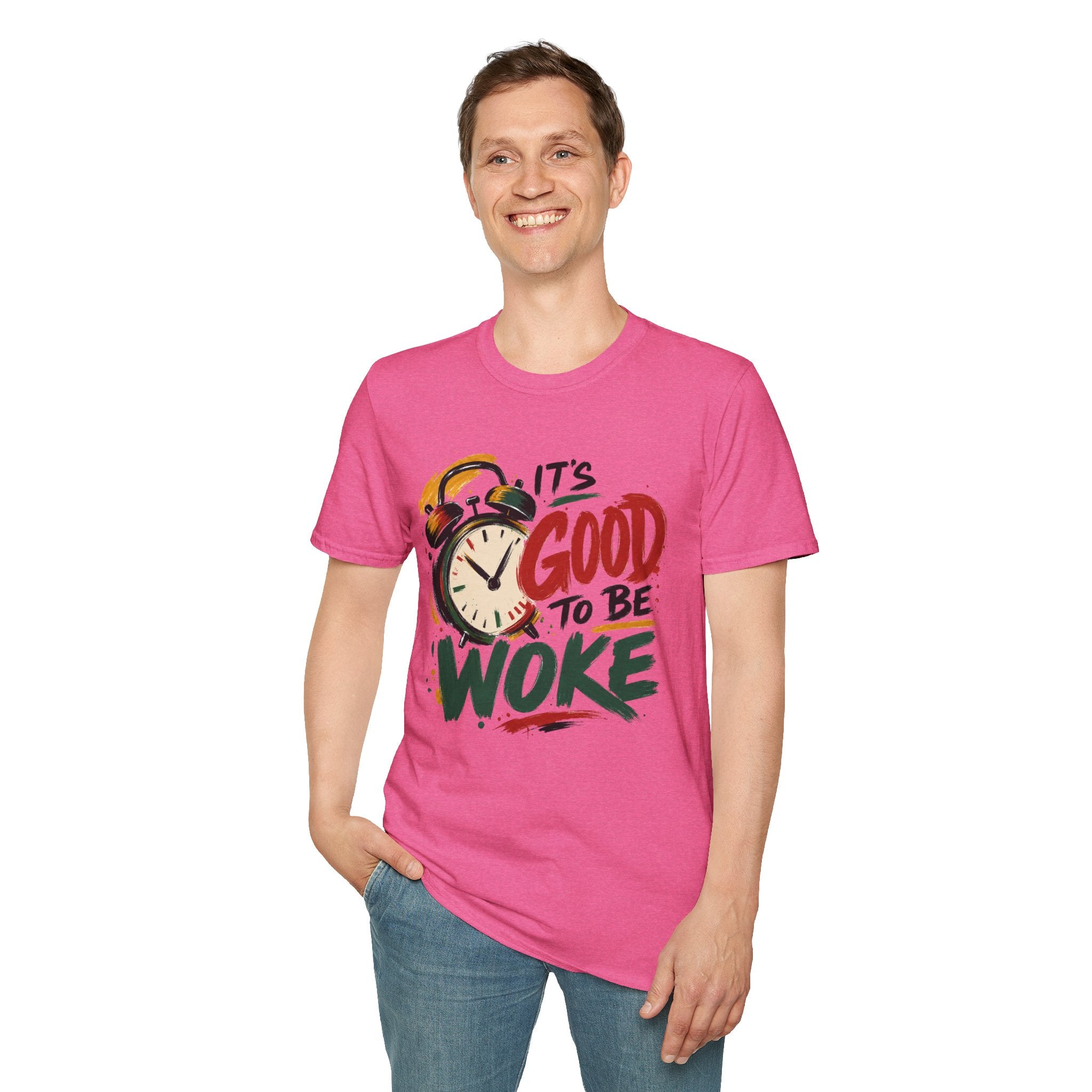 T-Shirt — "It's Good To Be Woke" Graphic Tee (Alarm Clock Design)