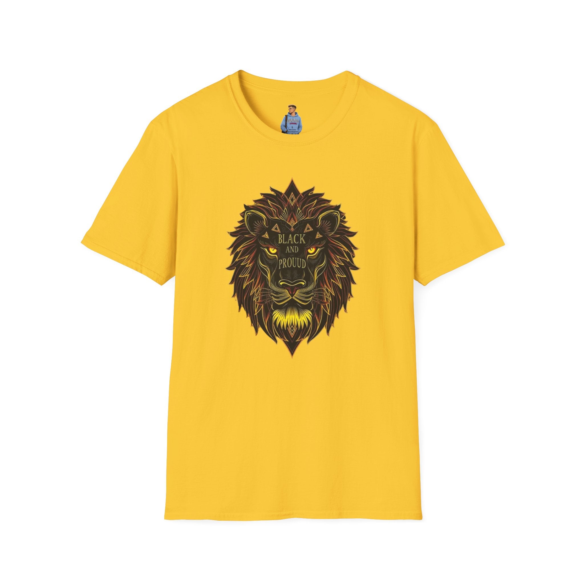 Black & Proud Lion Softstyle T-Shirt - Unisex Graphic Tee