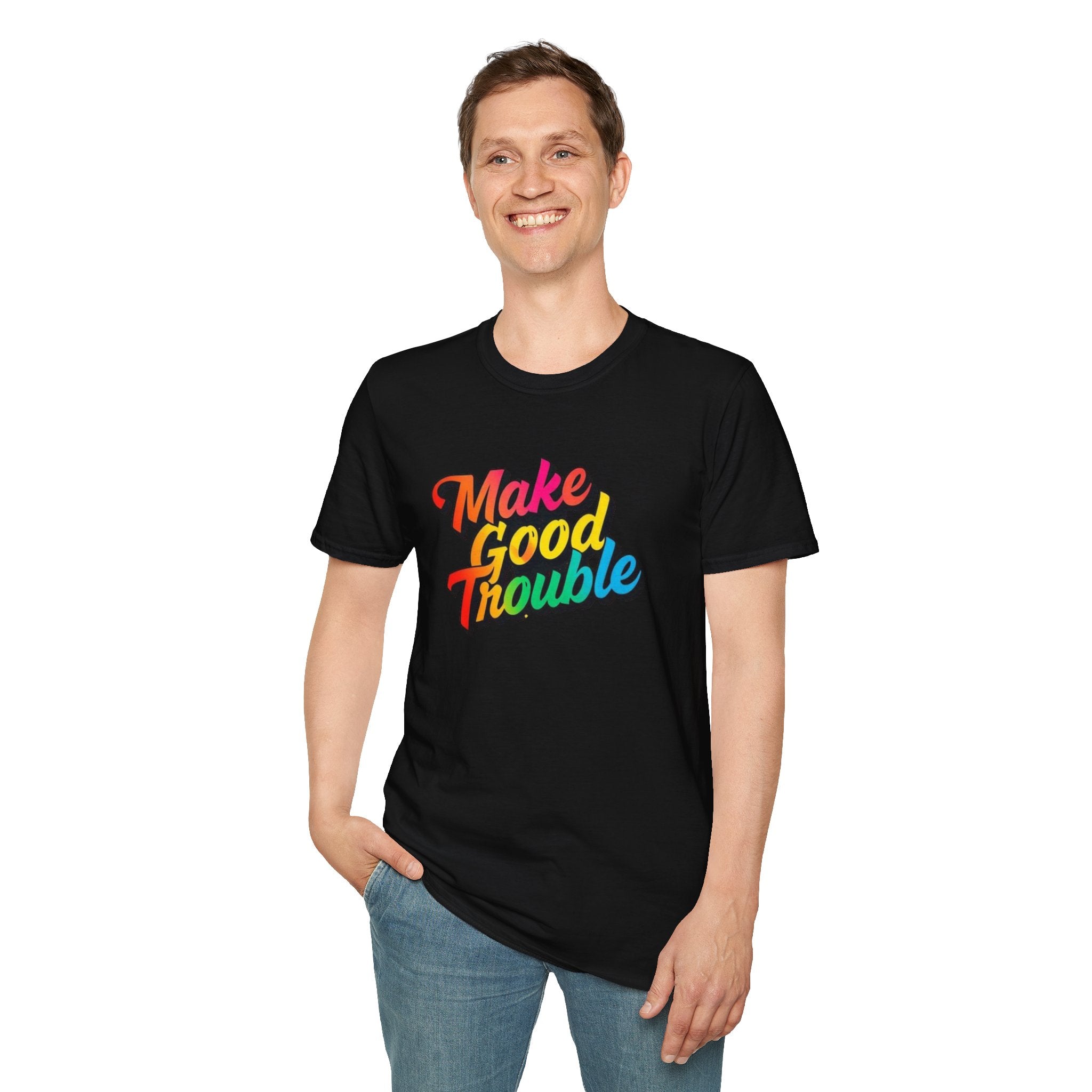 Make Good Trouble' Rainbow T-Shirt