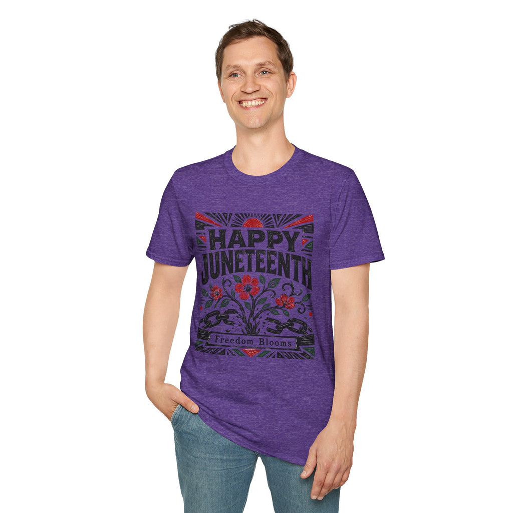 Juneteenth T-Shirt — "Happy Juneteenth" Floral Freedom Tee