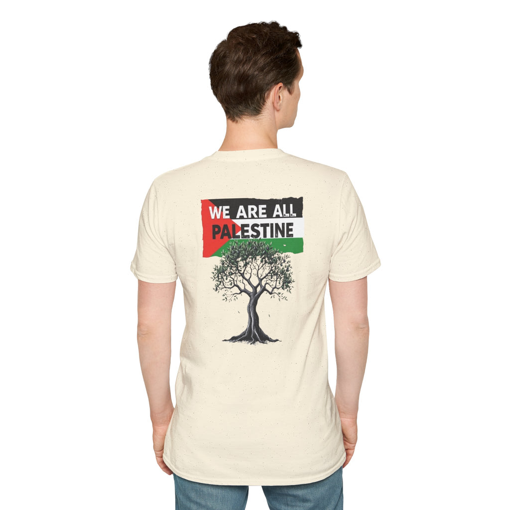 Camiseta unisex de estilo suave: "Apoya a Gaza y todos somos Palestina".