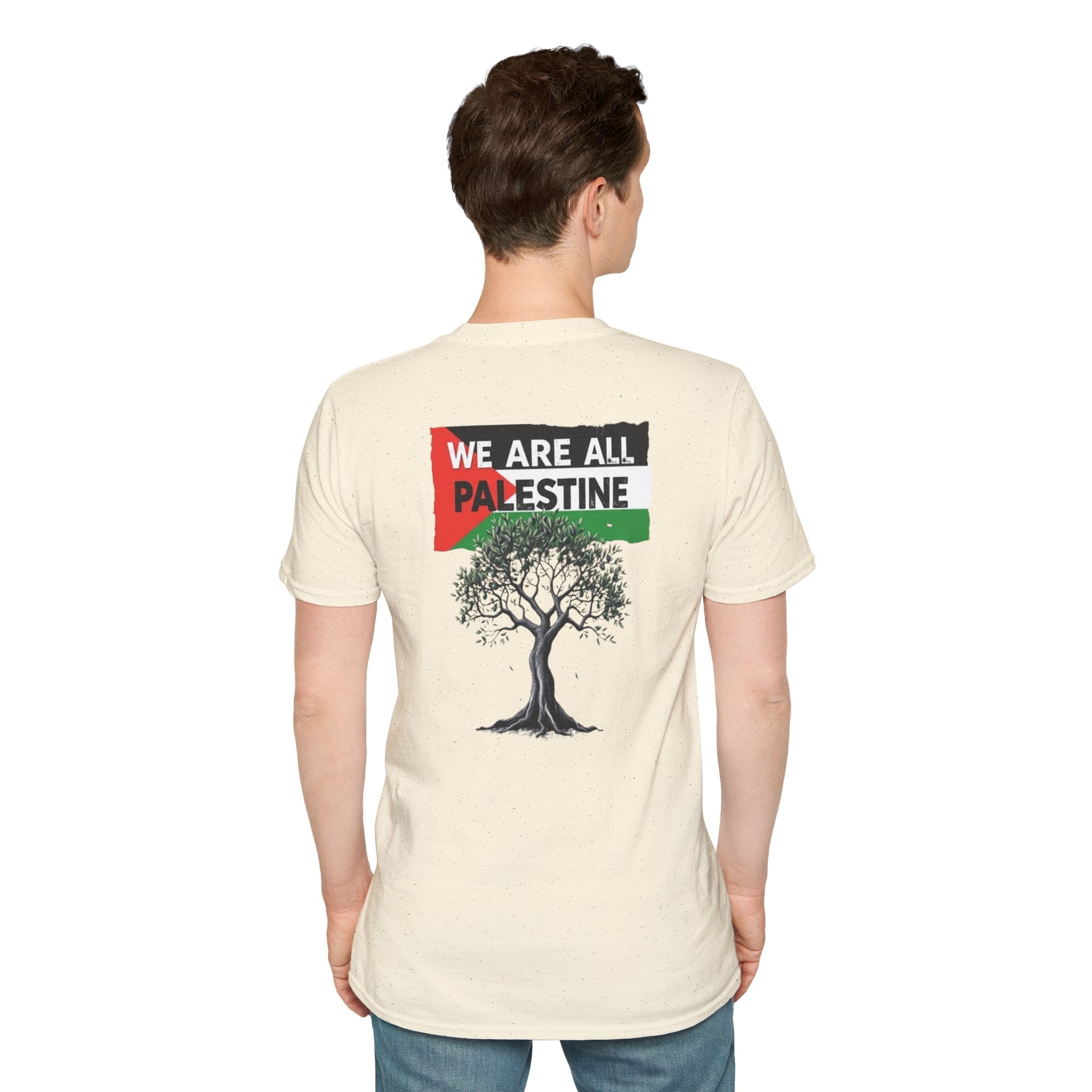 Camiseta unisex de estilo suave: "Apoya a Gaza y todos somos Palestina".