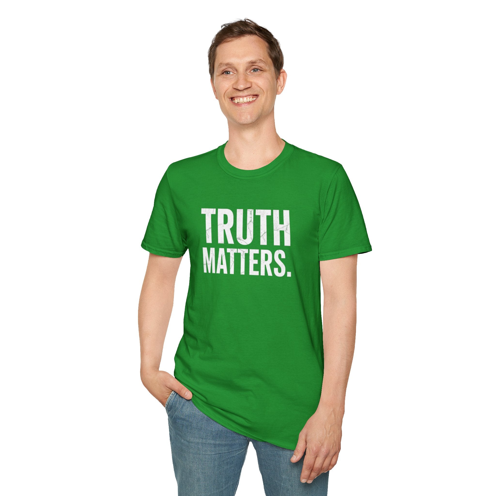 Camiseta unisex de estilo suave: camiseta con el lema "La verdad importa", ideal para activistas y uso diario.