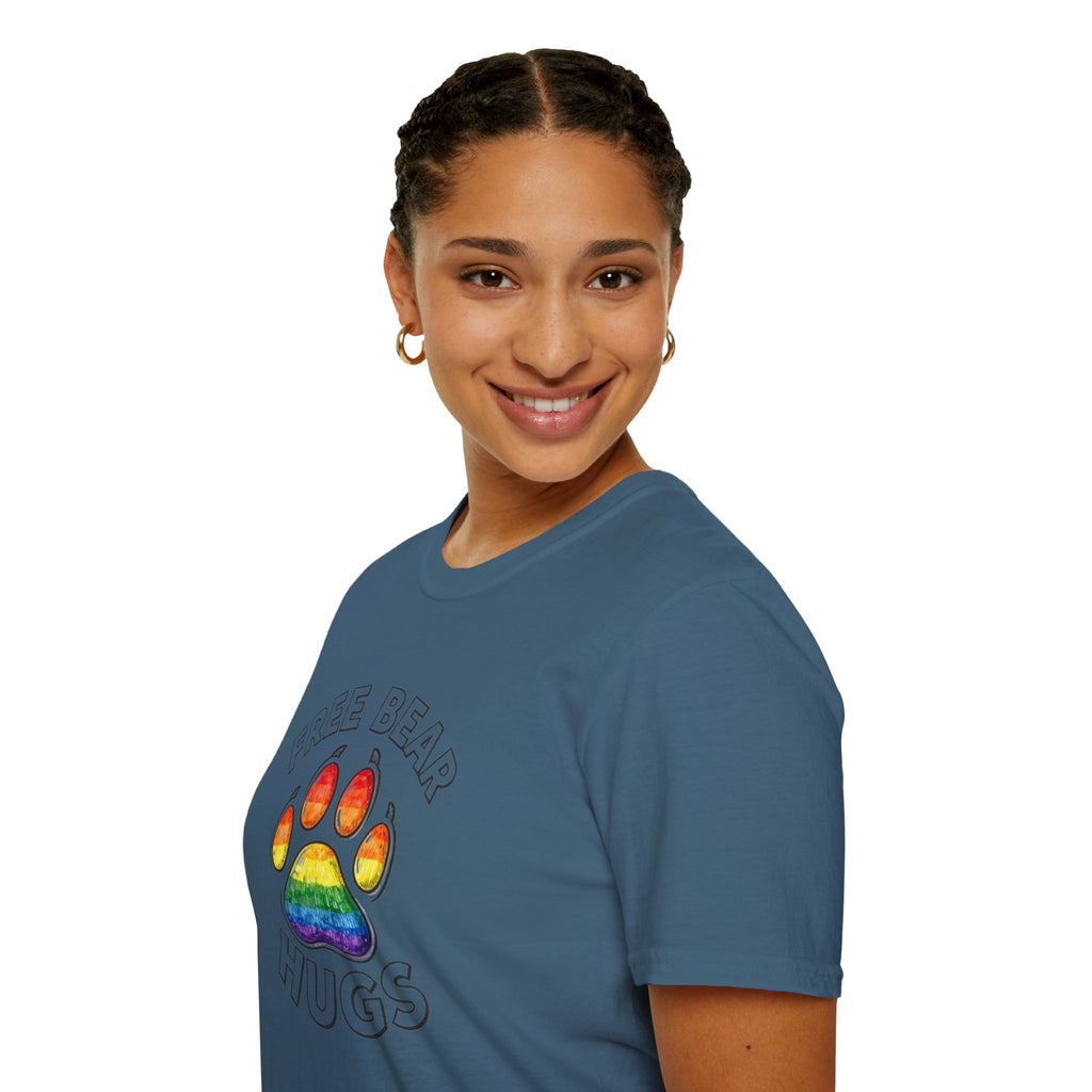 Free Bear Hugs Rainbow Paw T-Shirt