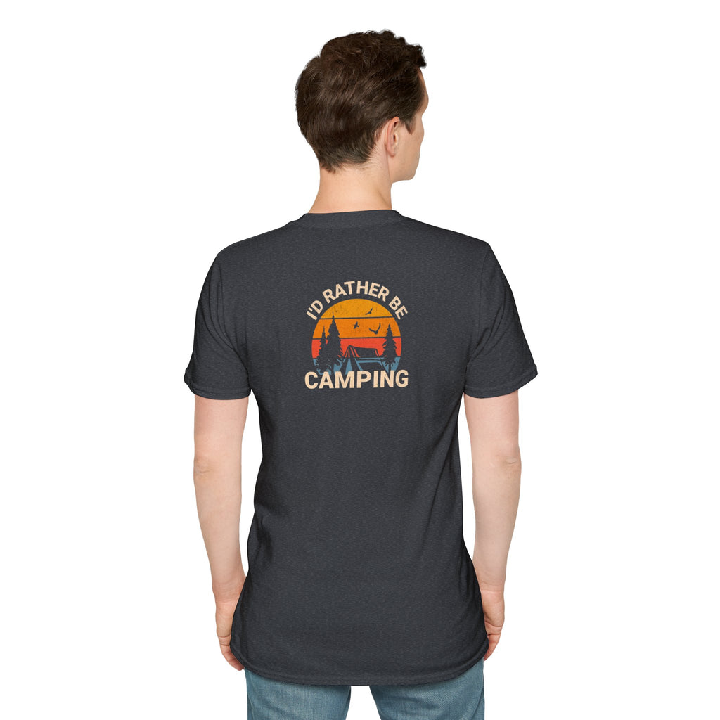 Unisex Softstyle T-Shirt - 'I'd Rather Be Camping' Adventure Tee