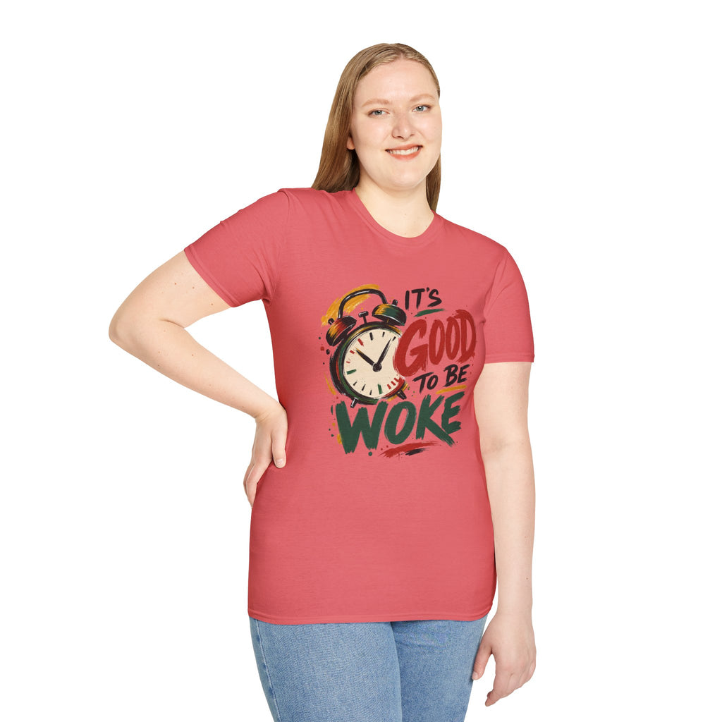 T-Shirt — "It's Good To Be Woke" Graphic Tee (Alarm Clock Design)