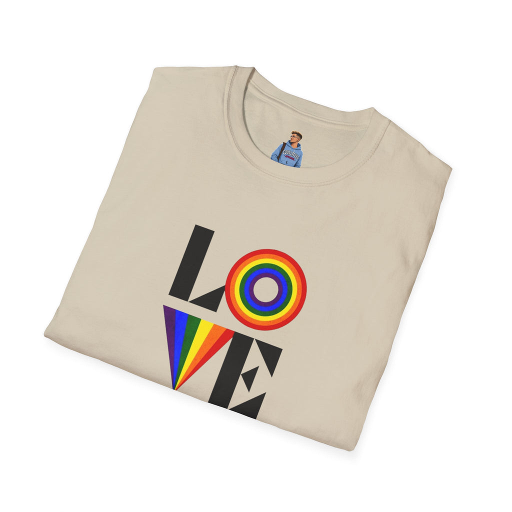 Vibrant LOVE Design for Pride Unisex Softstyle T-Shirt