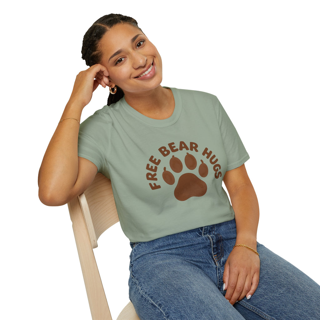 Free Bear Hugs T-Shirt — Cute Paw Print Wildlife Tee