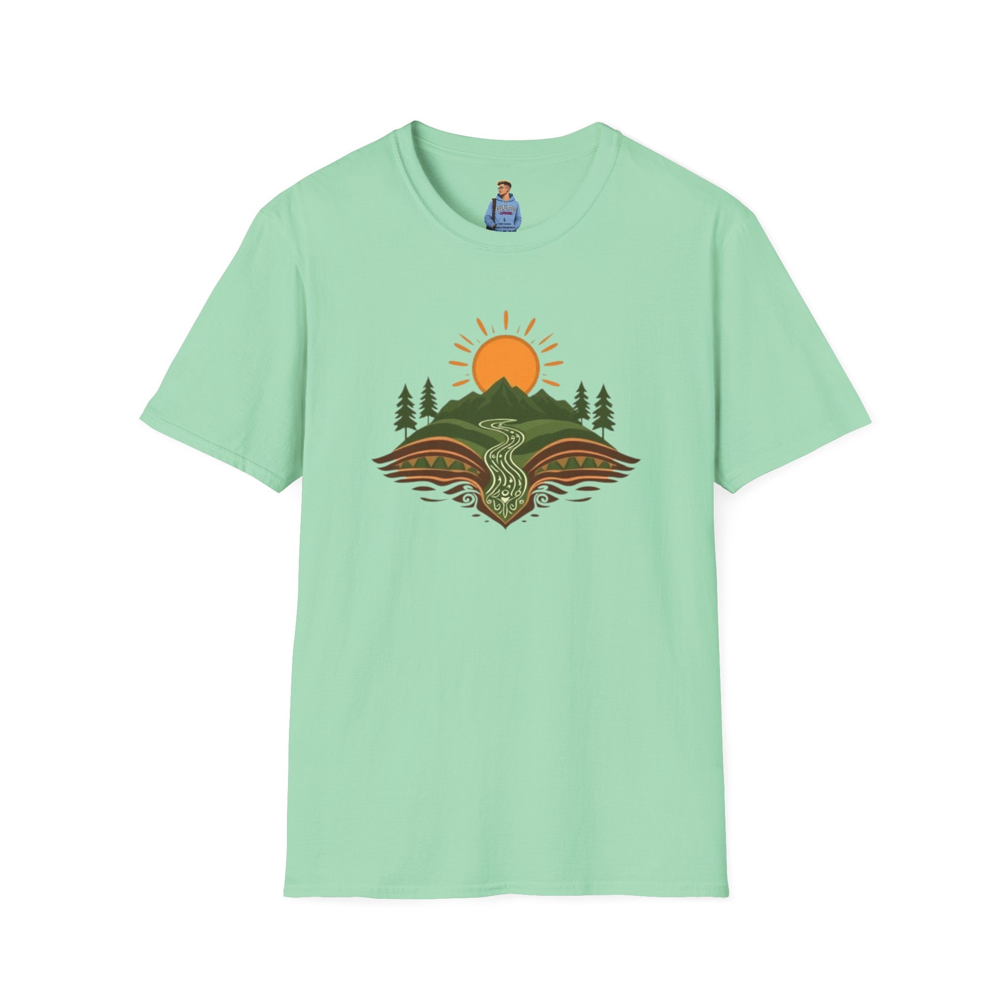 Mountain Scene Unisex Softstyle T-shirt