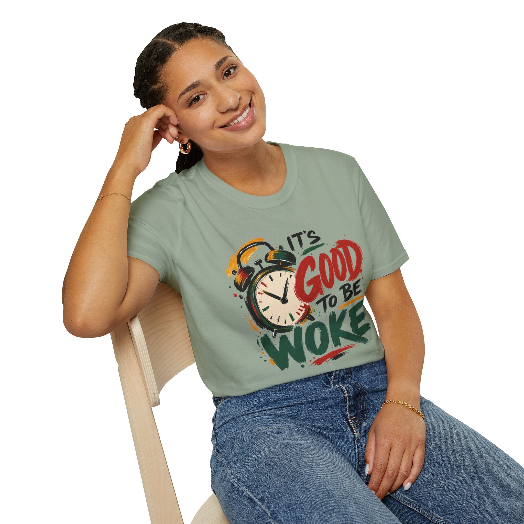 T-Shirt — "It's Good To Be Woke" Graphic Tee (Alarm Clock Design)